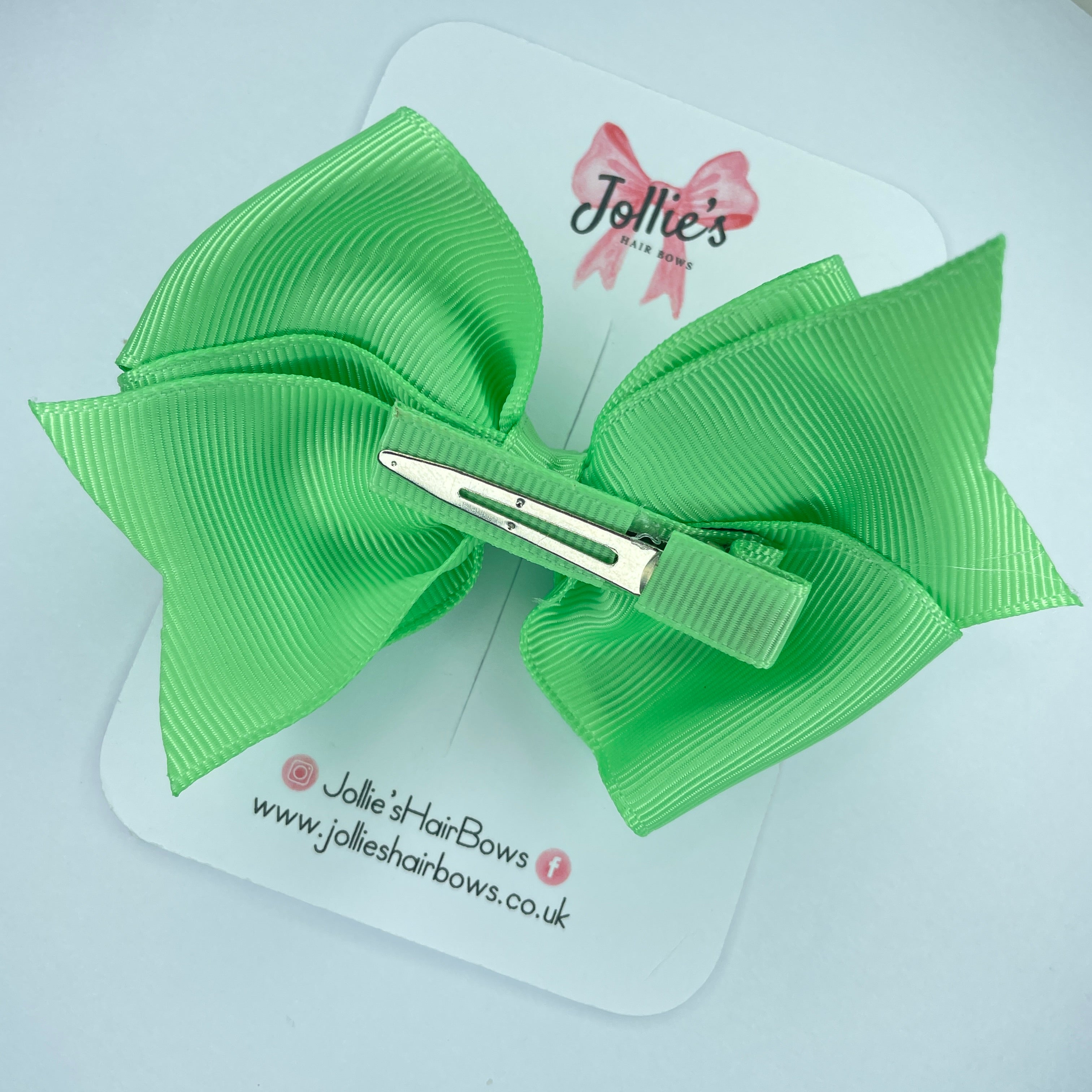 4" Mint Triple Layer Hair Bow – Grosgrain Ribbon with Lined Alligator Clip