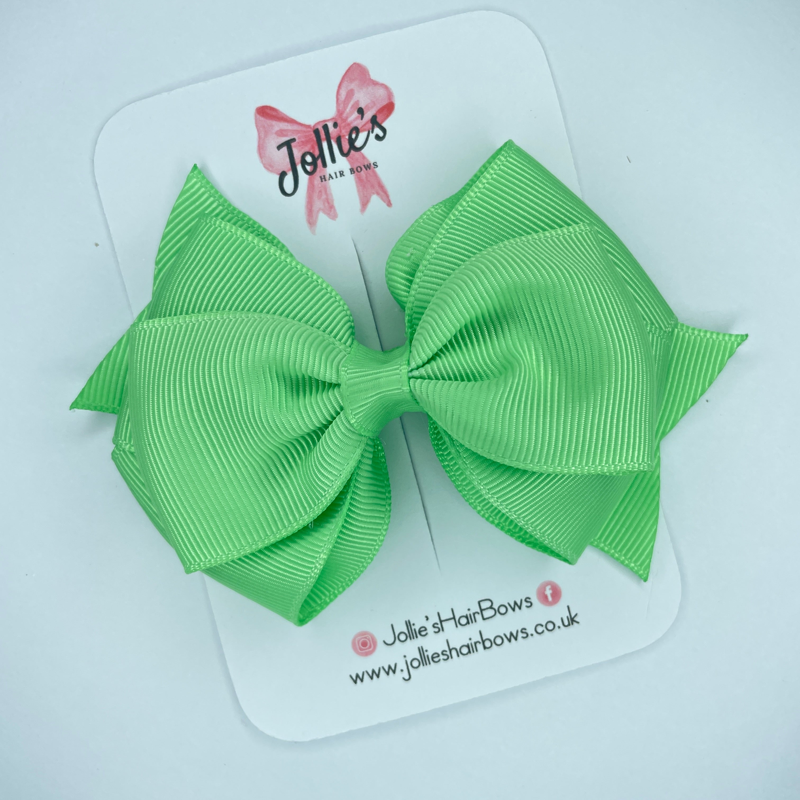 4" Mint Triple Layer Hair Bow – Grosgrain Ribbon with Lined Alligator Clip