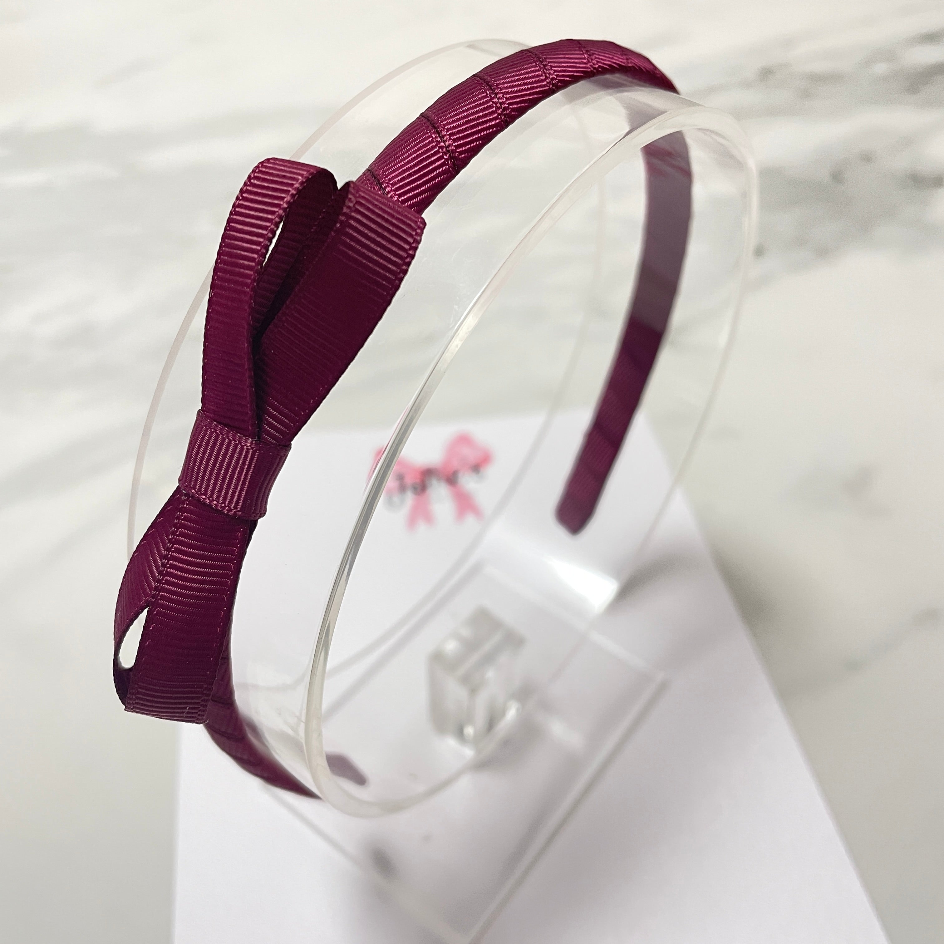 2.75" Wine Bow Headband – Grosgrain Ribbon Headband for Girls
