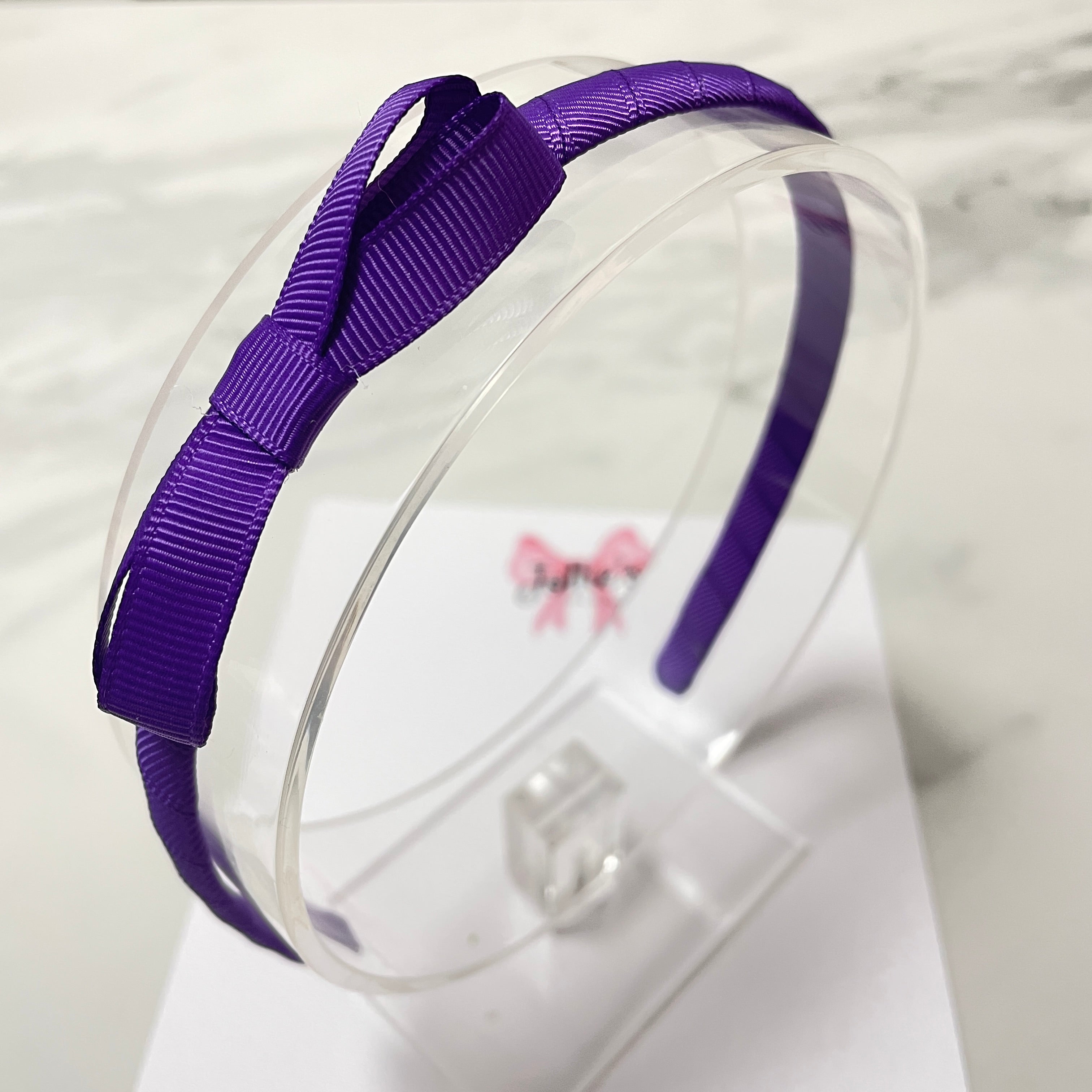 2.75" Purple Bow Headband – Grosgrain Ribbon Headband for Girls