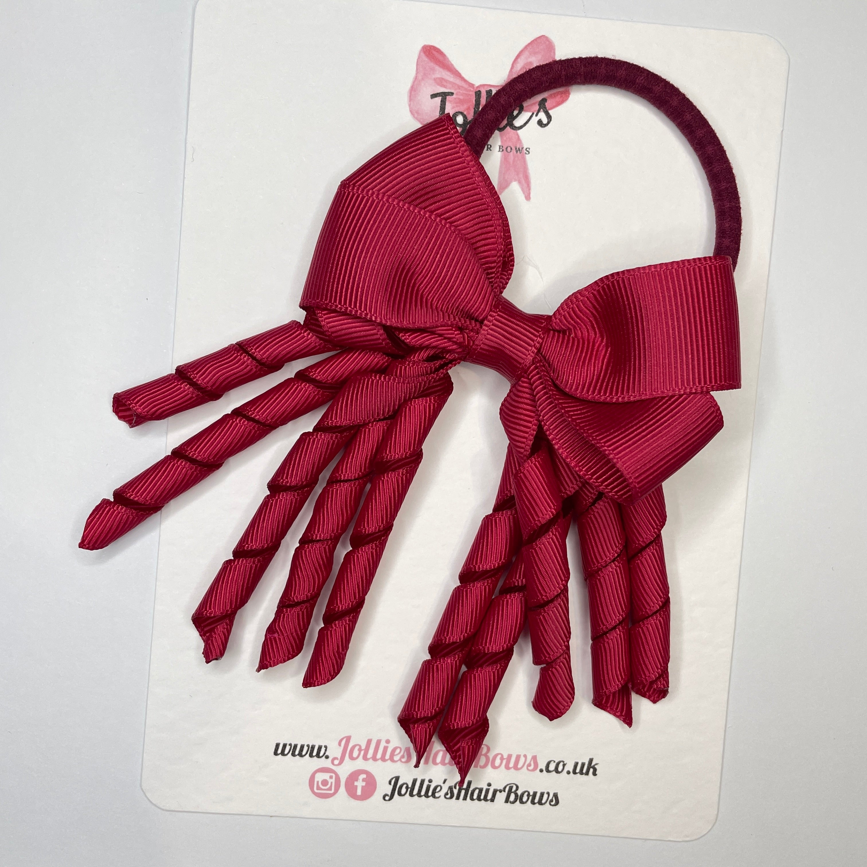 3" Scarlet Red Corker Hair Bow – Grosgrain Ribbon with Thick Elastic Bobble