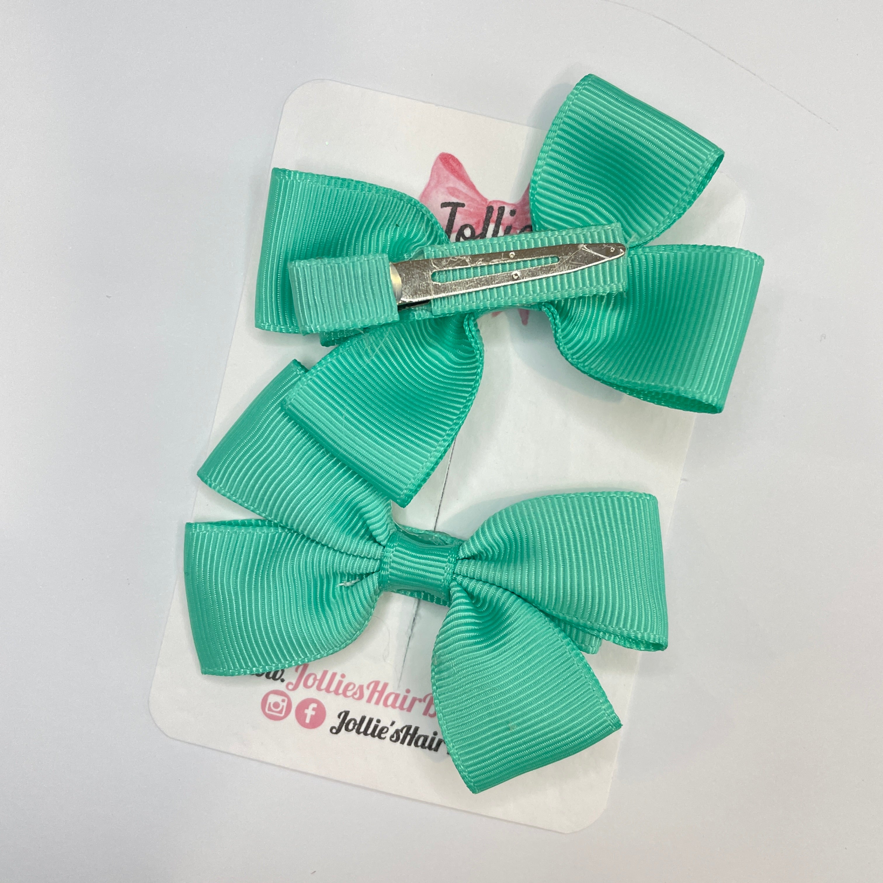 2.5" Tropic Classic Hair Bows (Pair) β Grosgrain Ribbon with Lined Alligator Clips