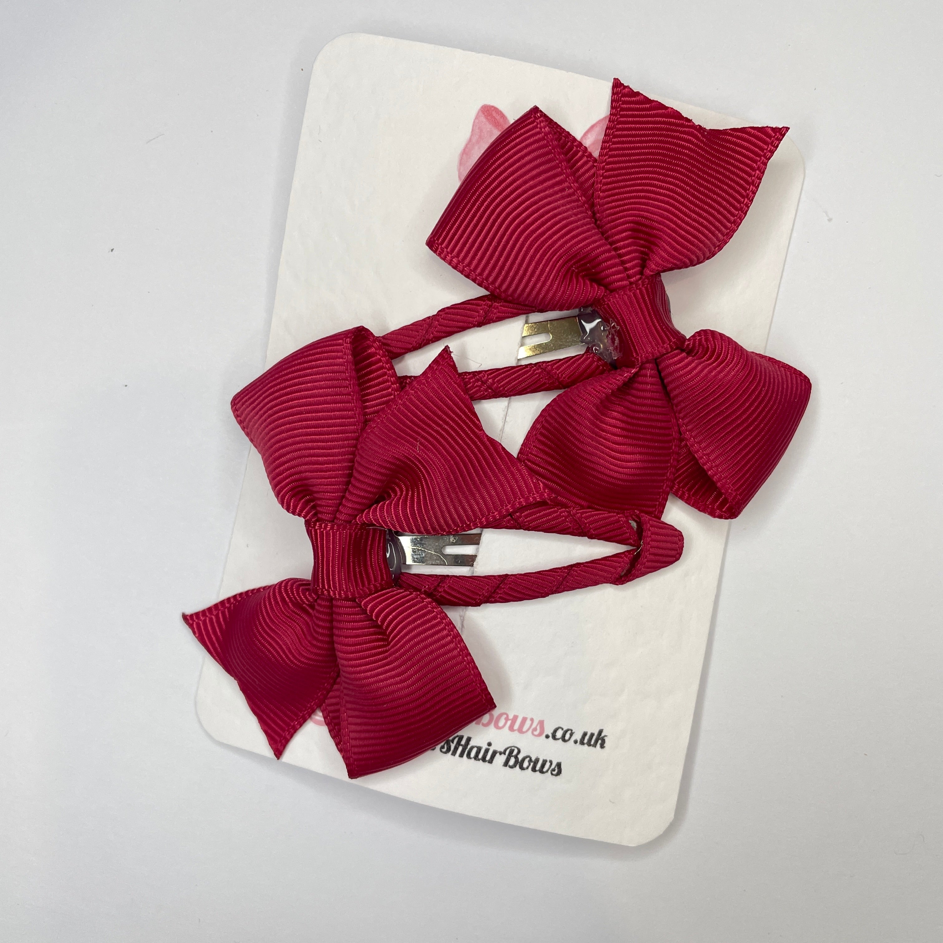 2.5" Beauty Bow Snap Clips – Grosgrain Ribbon Hair Clips for Girls (Set of 2)