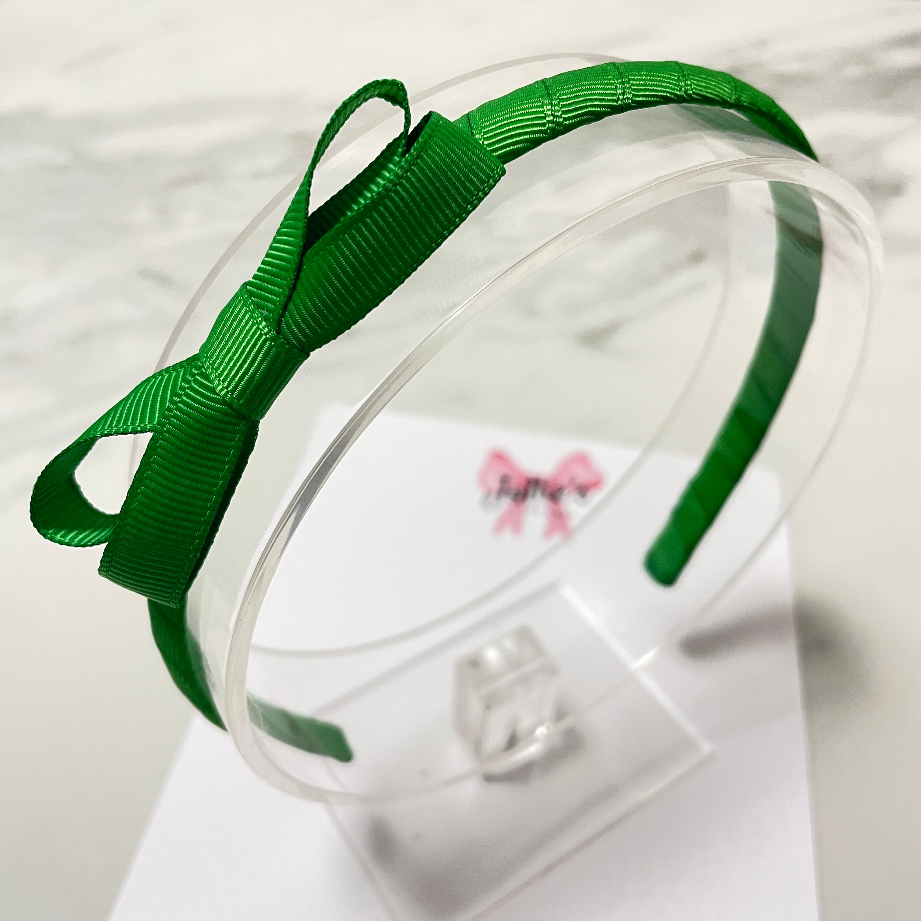 2.75" Emerald Green Bow Headband – Grosgrain Ribbon Headband for Girls