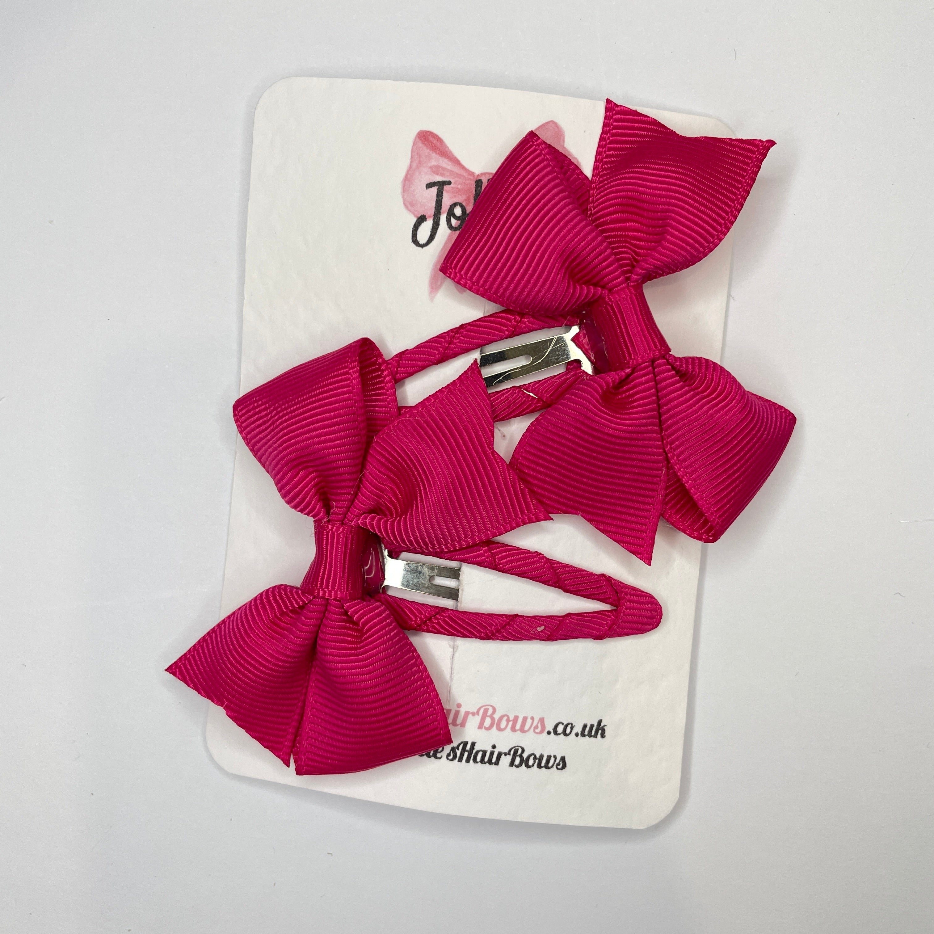 2.5" Azalea Bow Snap Clips – Grosgrain Ribbon Hair Clips for Girls (Set of 2)