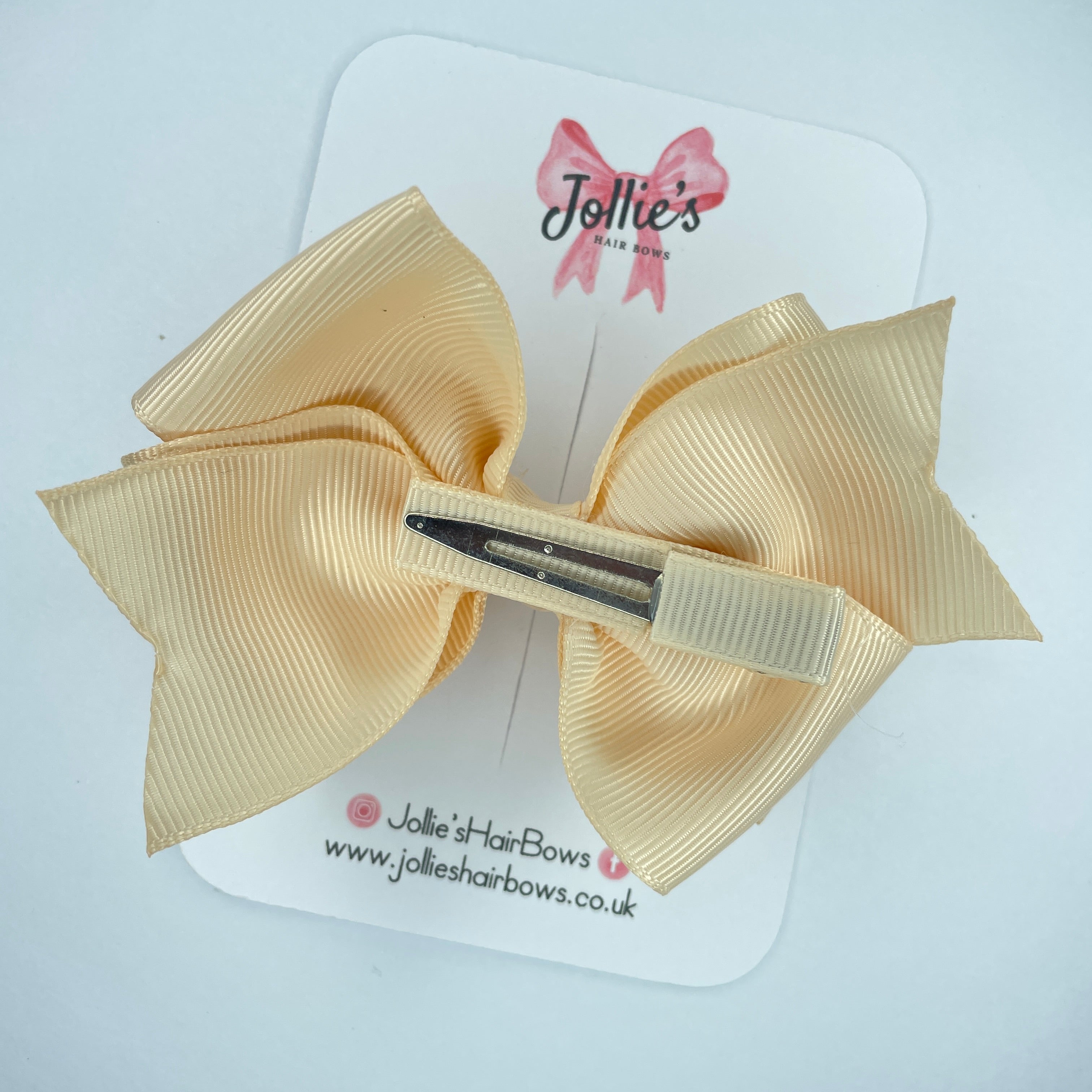 4" Nude Triple Layer Hair Bow – Grosgrain Ribbon with Lined Alligator Clip