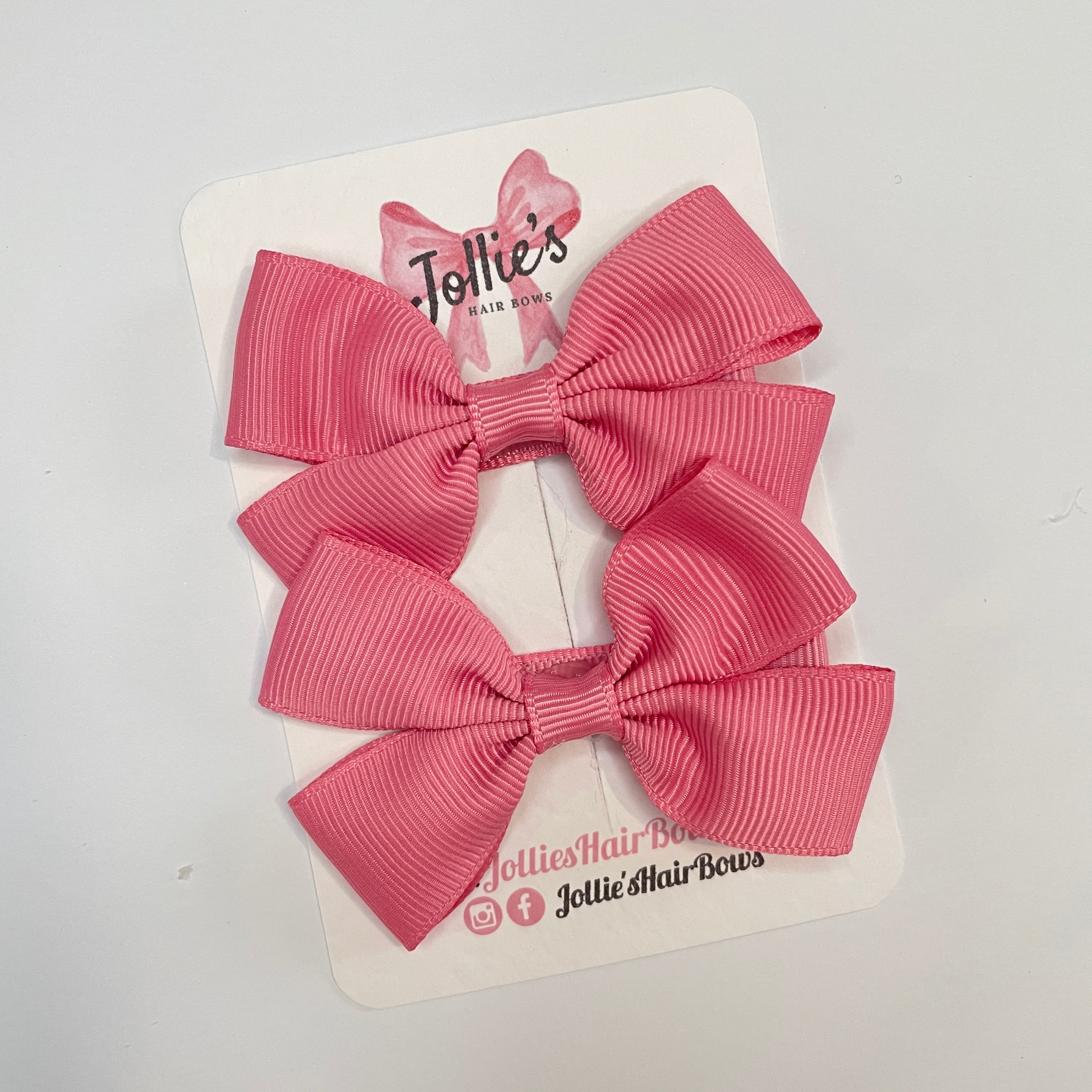 2.5" Fantasy Rose Classic Hair Bows (Pair) β Grosgrain Ribbon with Lined Alligator Clips