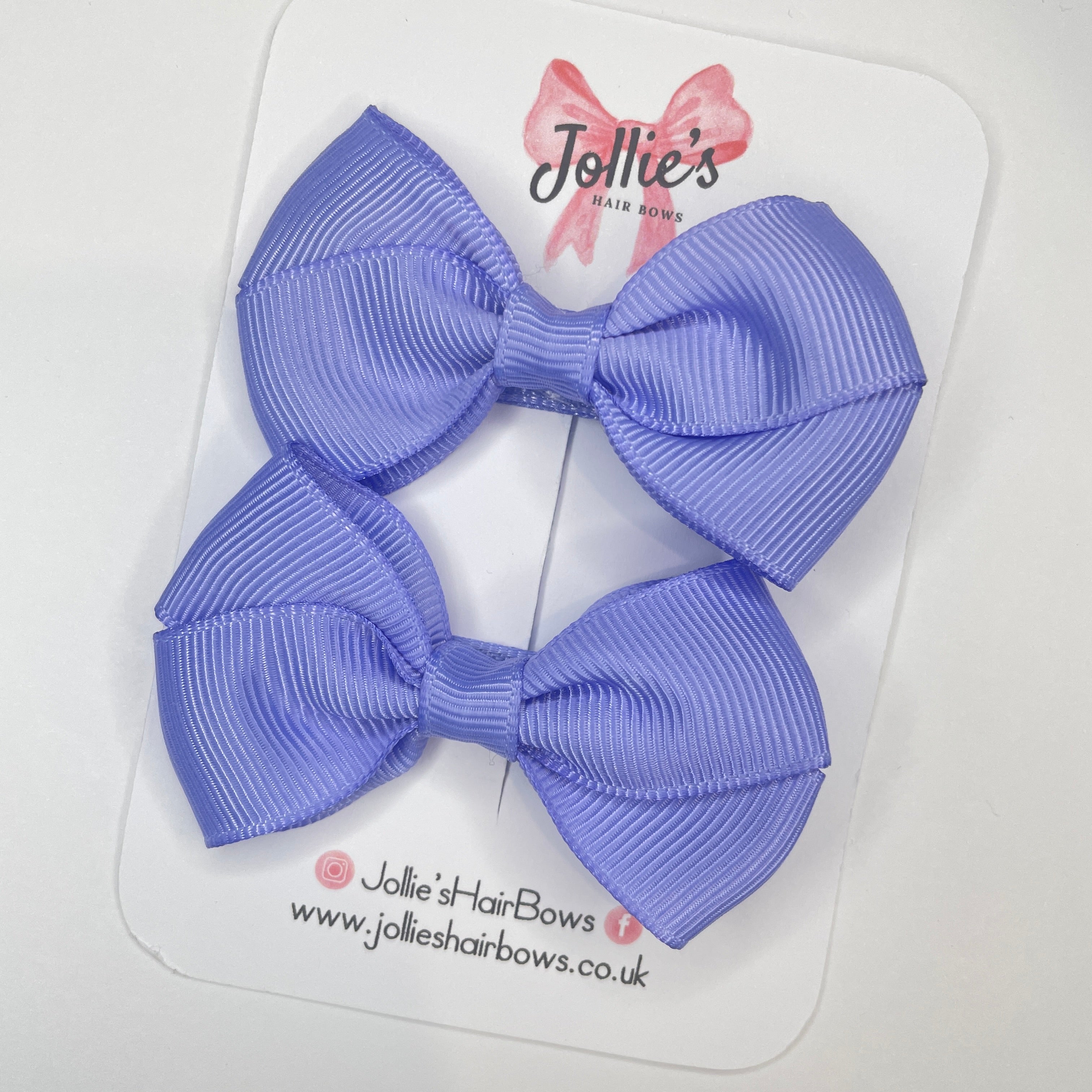 2.5" Iris Classy Bow with Lined Alligator Clip – Grosgrain Ribbon Pair