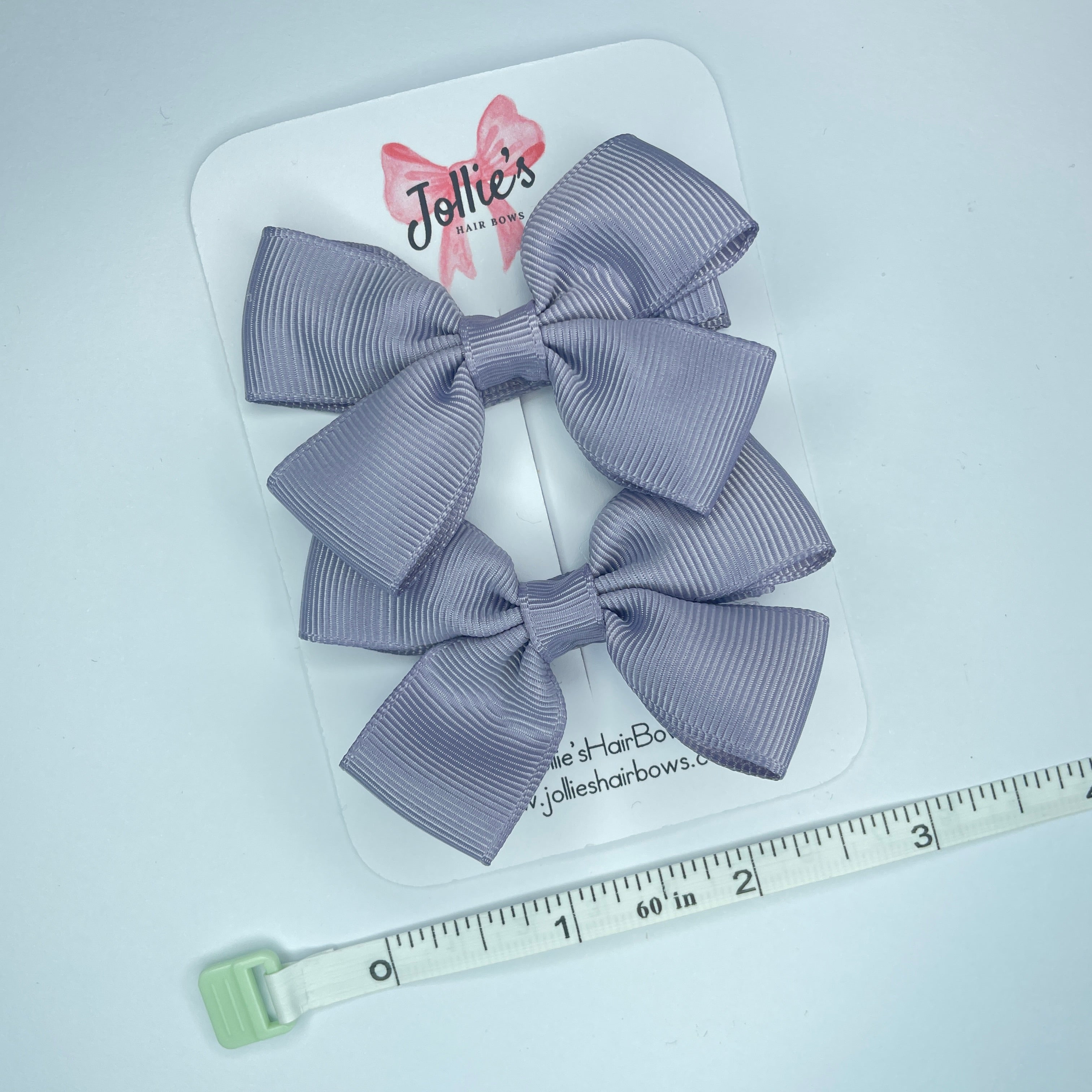 2.5" Thistle Classic Hair Bows (Pair) – Grosgrain Ribbon with Lined Alligator Clips