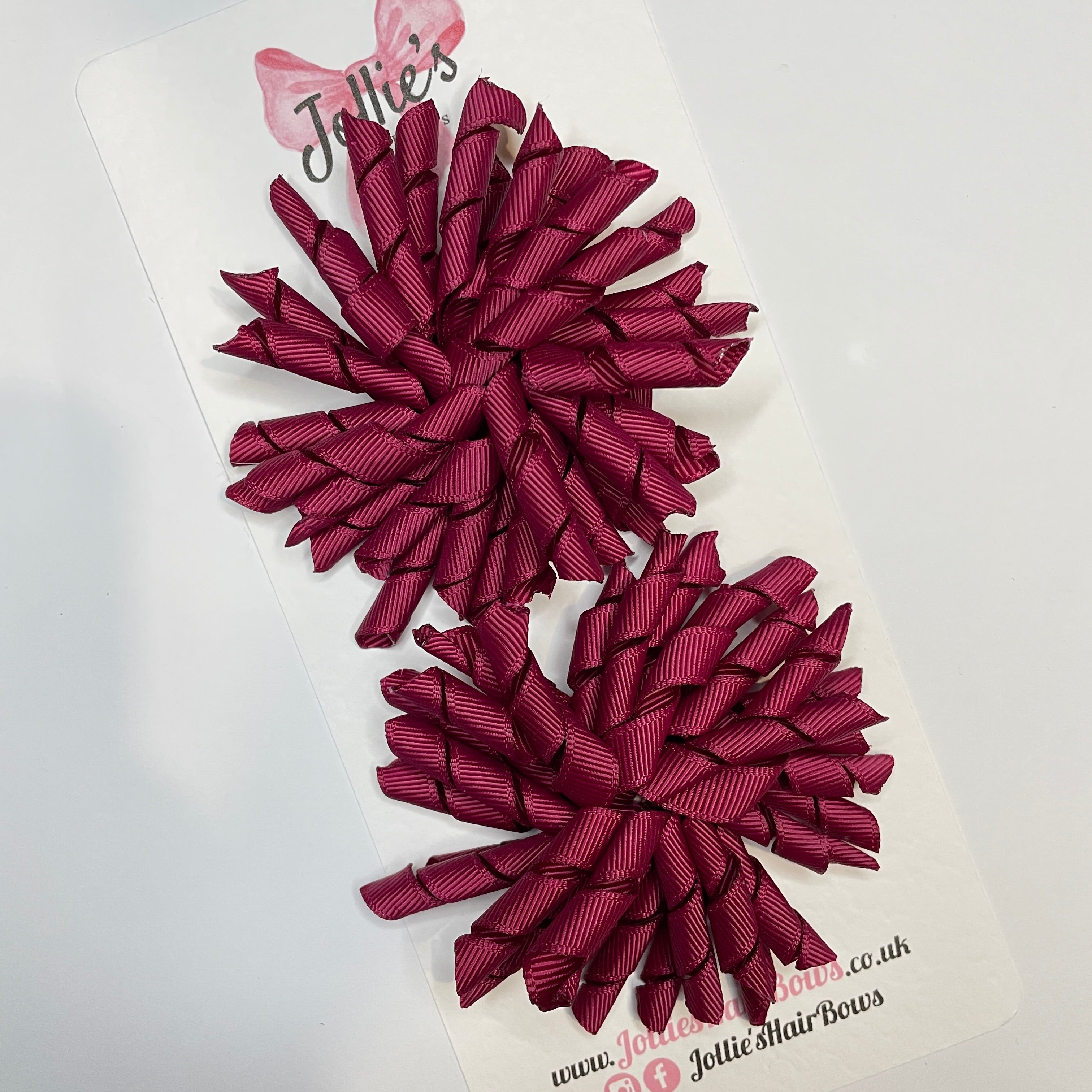 3.5" Scarlet Red Corker Hair Bows (Set with Lined Alligator Clips) – Grosgrain Ribbon