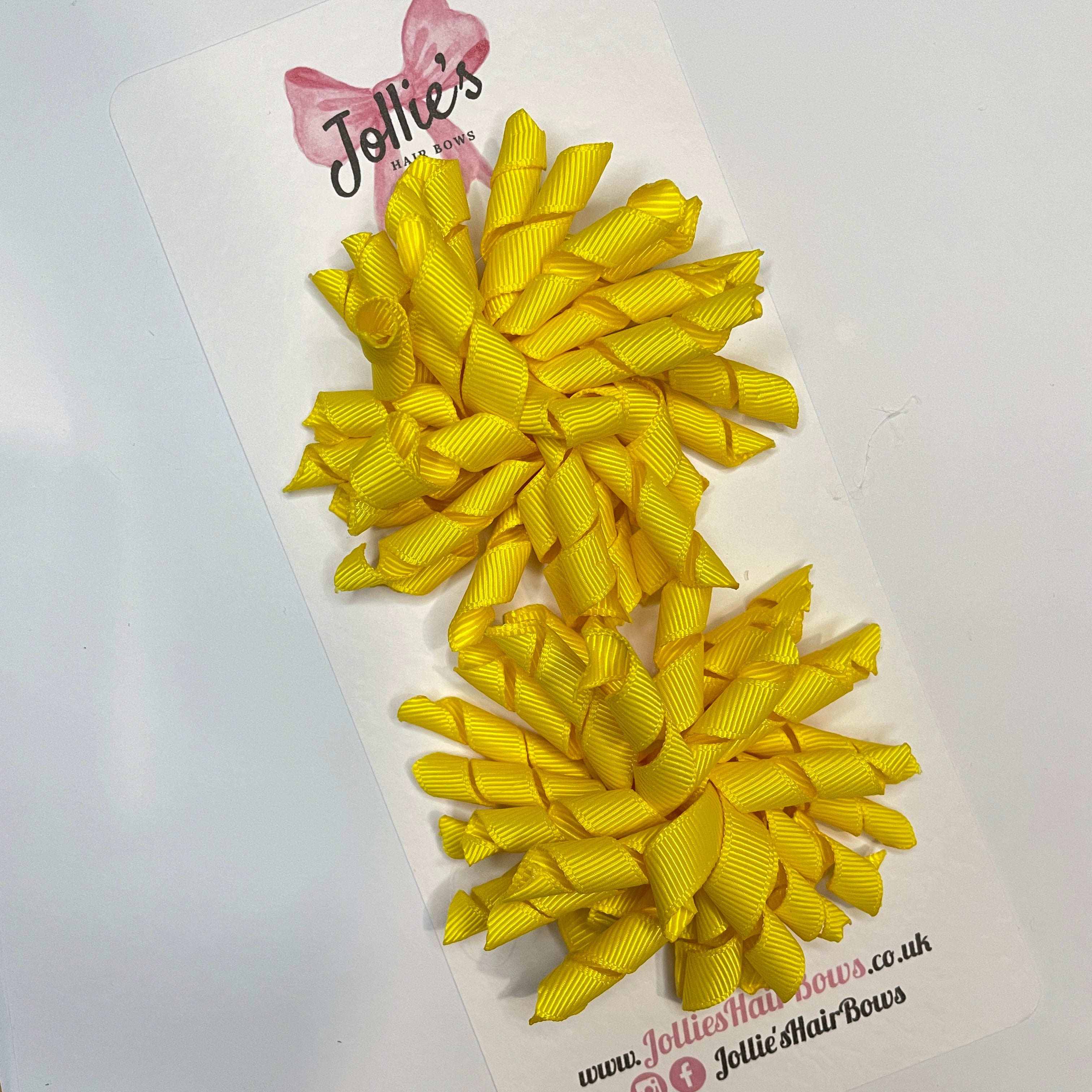 3.5" Daffodil Corker Hair Bows (Set with Lined Alligator Clips) – Grosgrain Ribbon