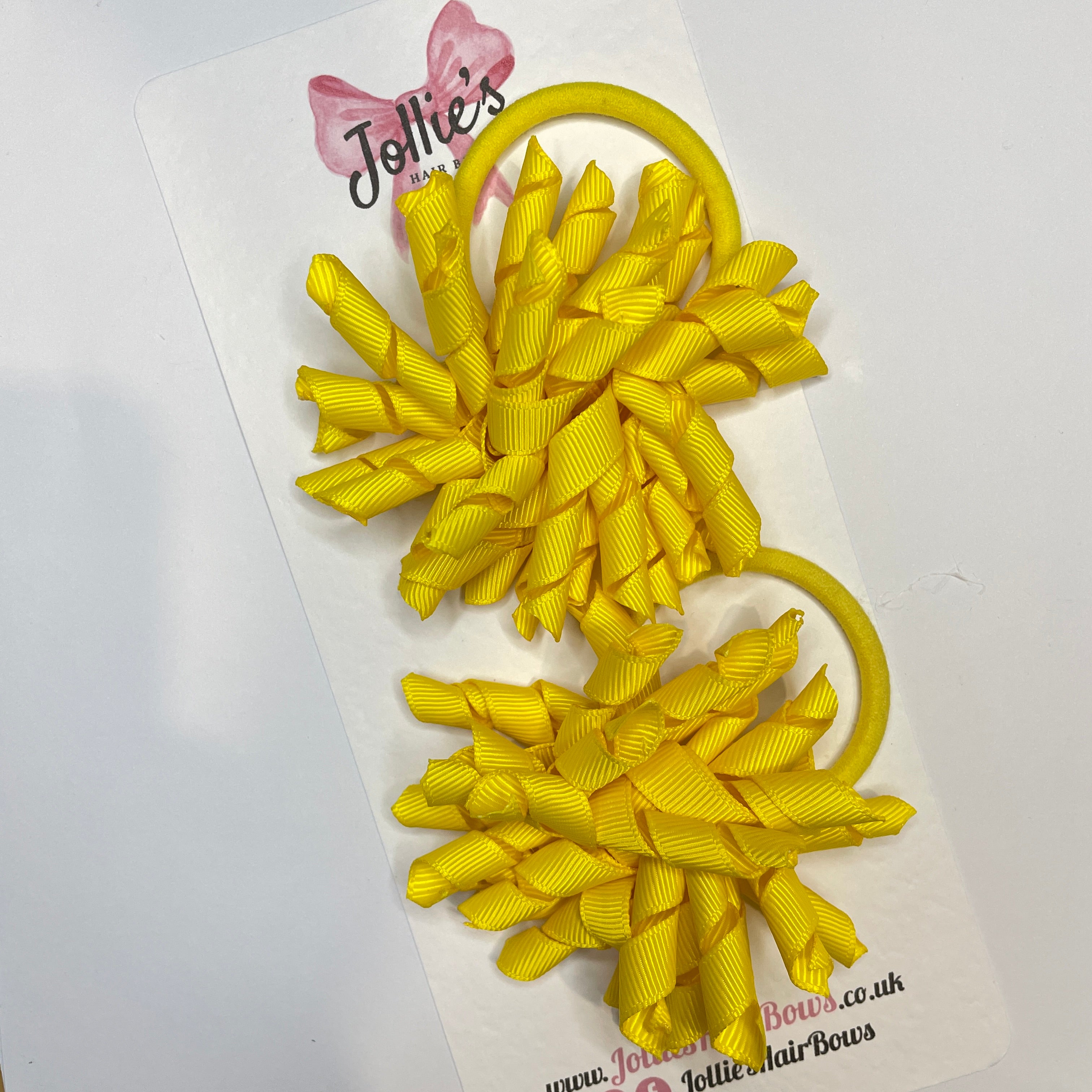 3.5" Daffodil Corker Hair Bows (Set with Thick Elastic Bobbles) – Grosgrain Ribbon