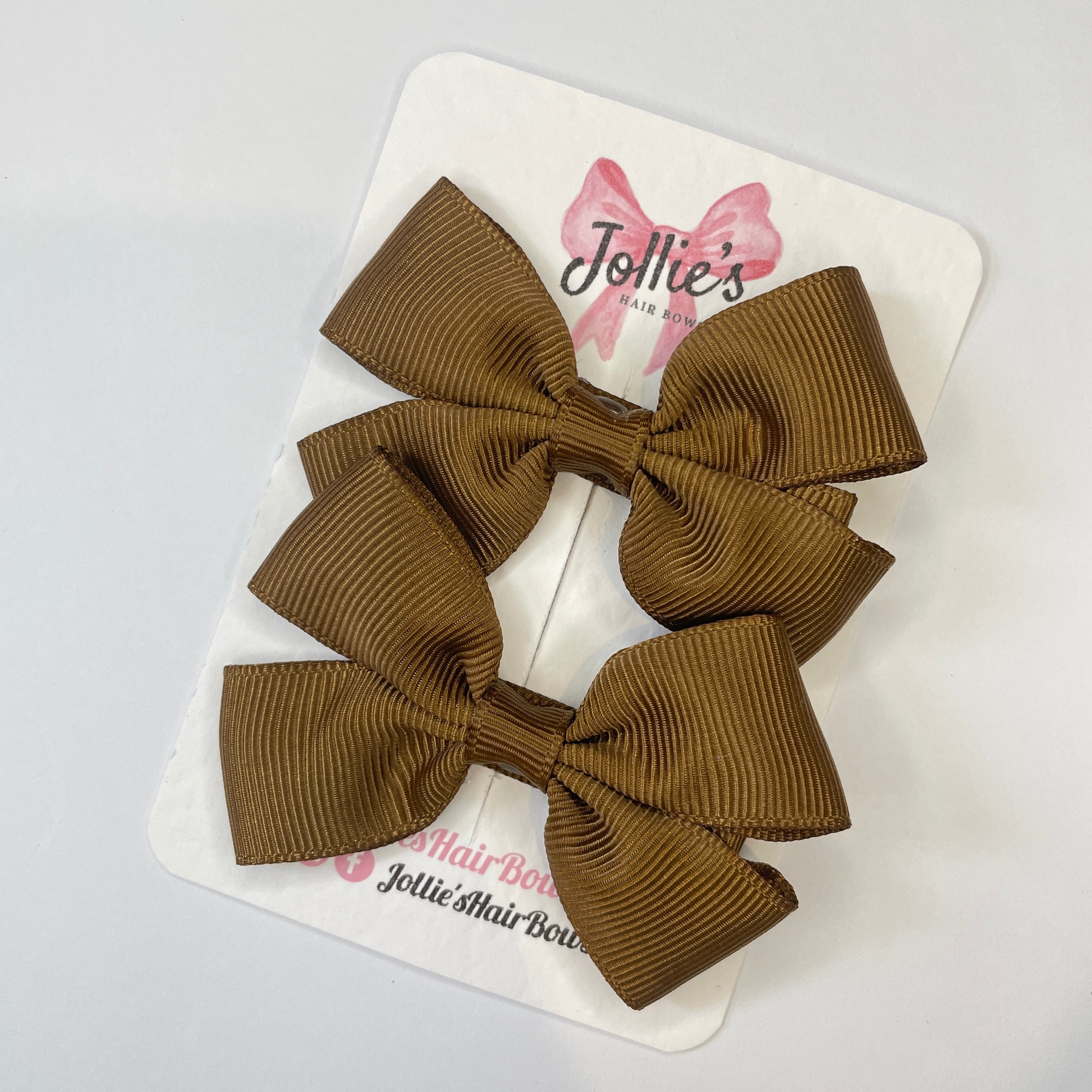 2.5" Turftan Classic Hair Bows (Pair) – Grosgrain Ribbon with Lined Alligator Clips