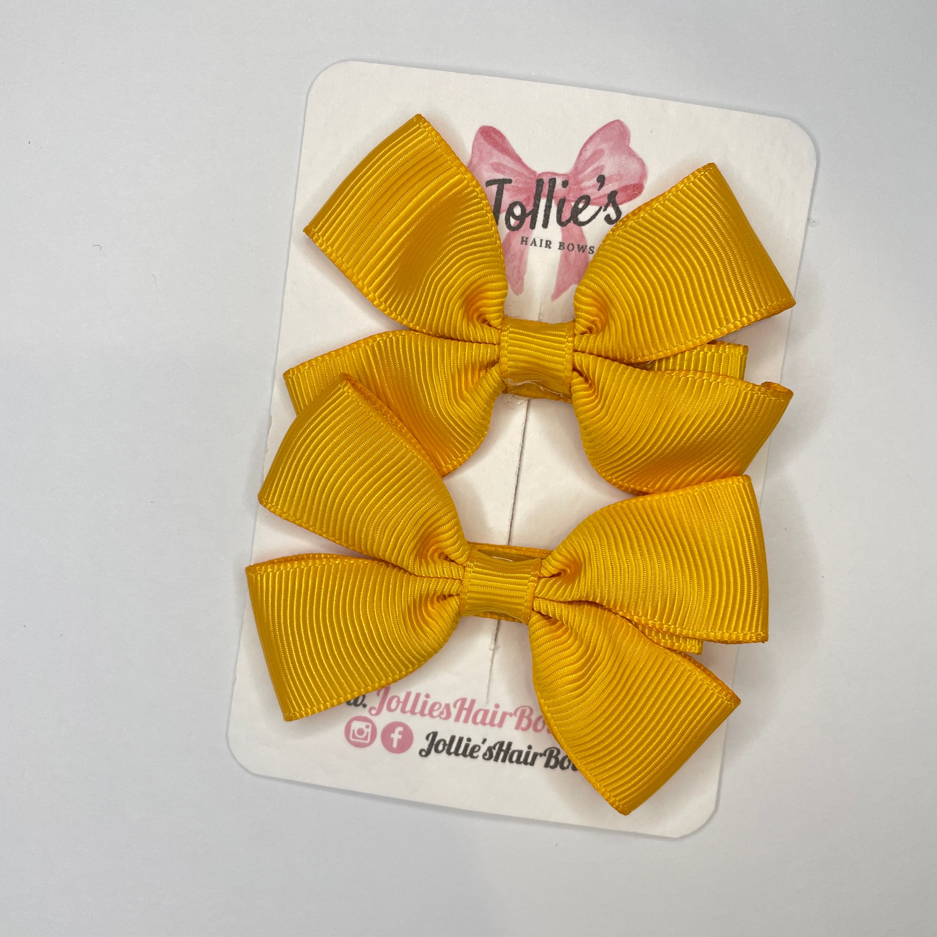 2.5" Dandelion Classic Hair Bows (Pair) – Grosgrain Ribbon with Lined Alligator Clips