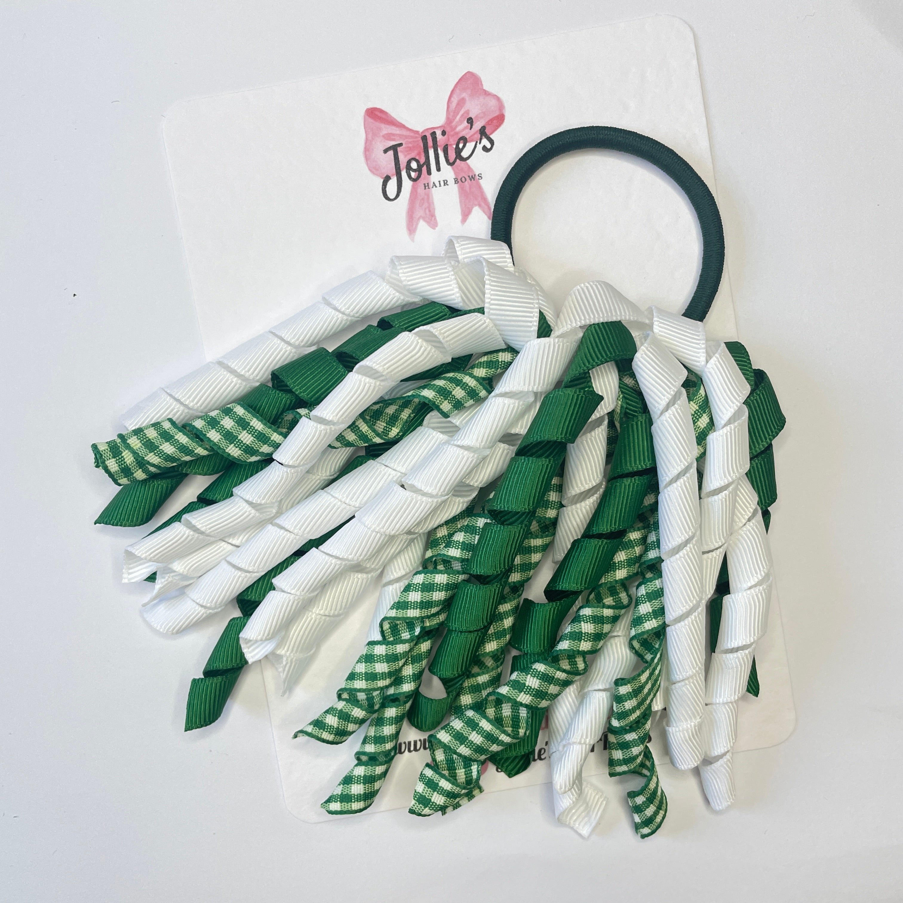 Corker Hair Bobble – Green Gingham | School Hair Accessory