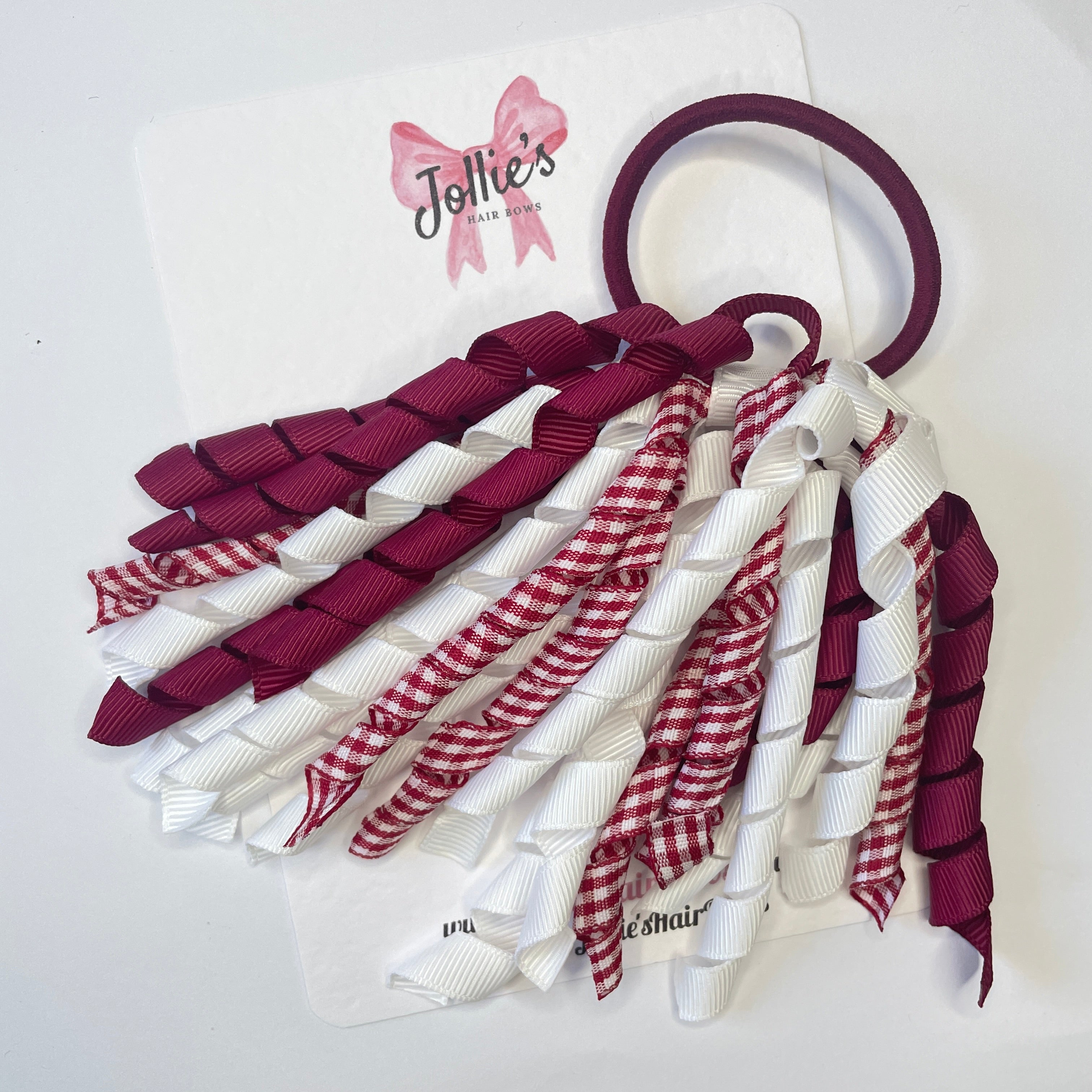 Corker Hair Bobble β Burgundy Gingham | School Hair Accessory
