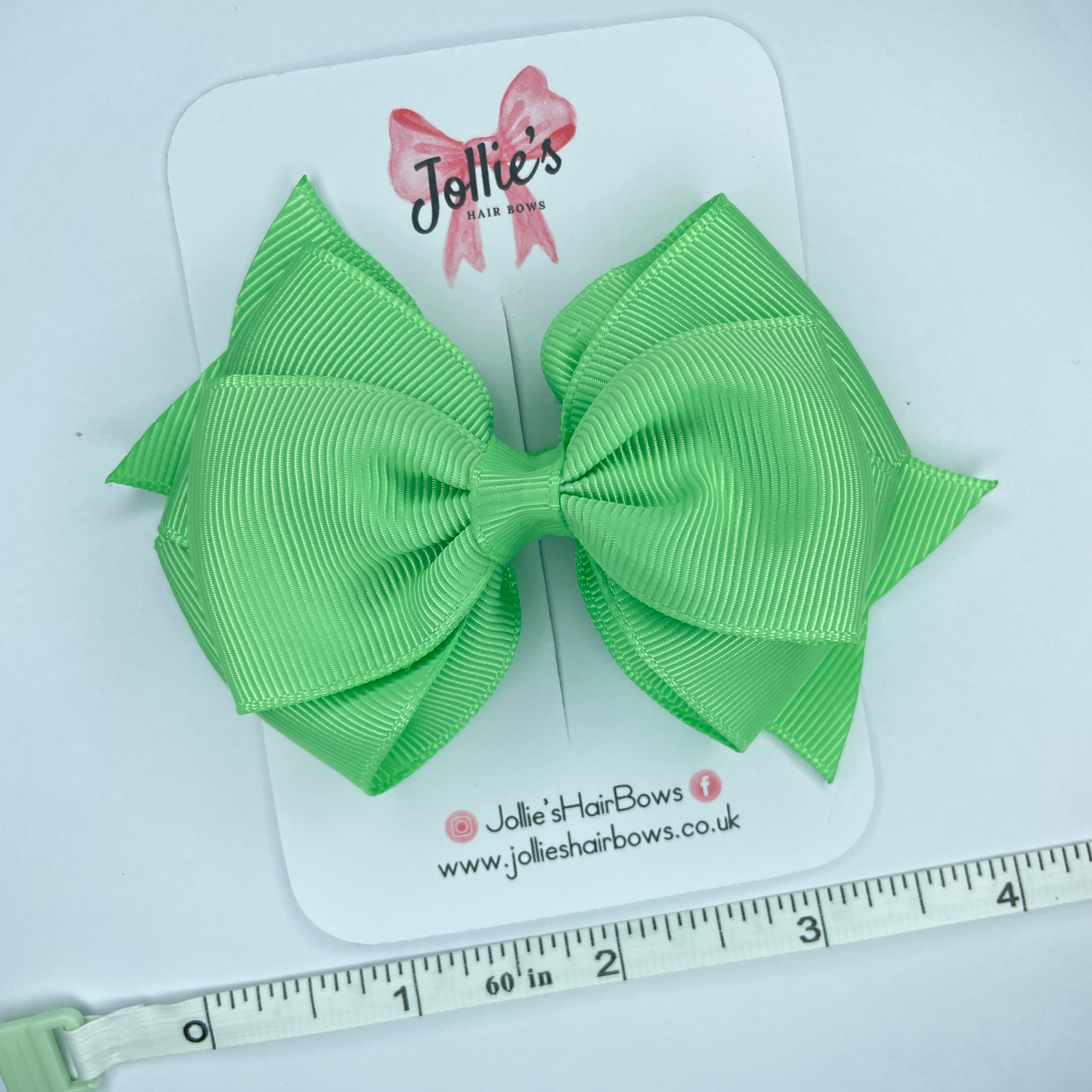 4" Mint Triple Layer Hair Bow – Grosgrain Ribbon with Lined Alligator Clip