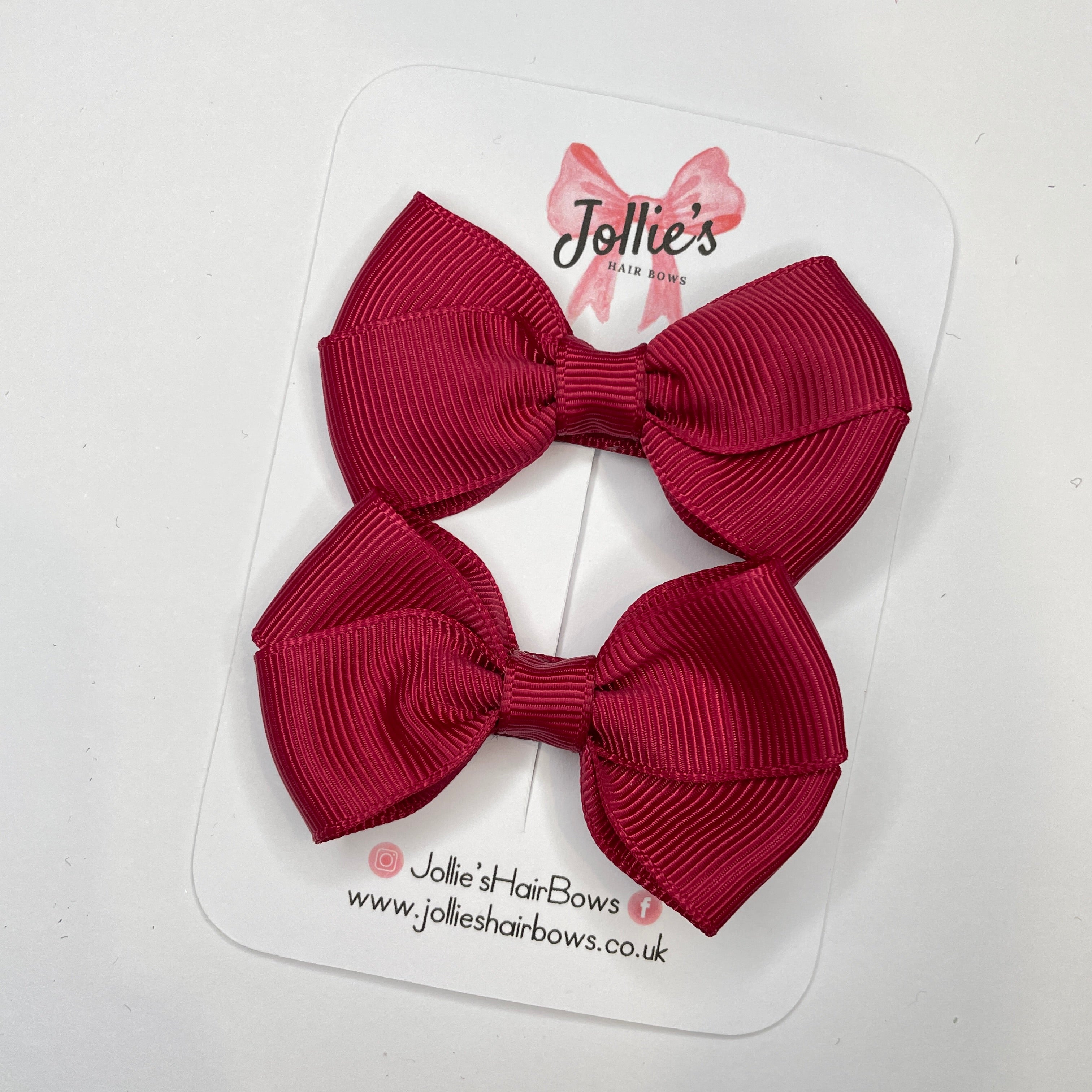 2.5" Beauty Classy Hair Bows (Pair) – Grosgrain Ribbon with Lined Alligator Clips