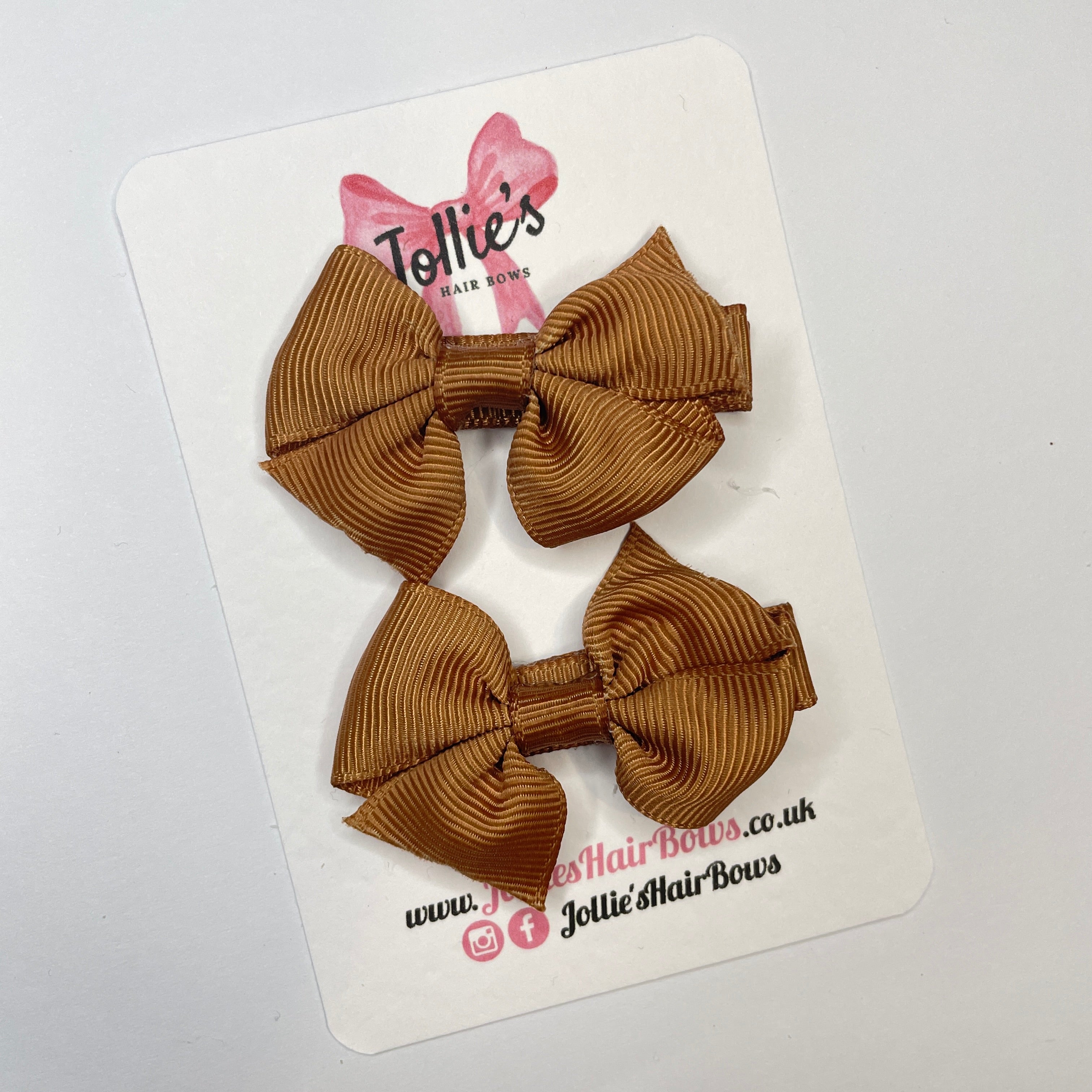 2inch Bow with Clip (pair) - Chipmunk