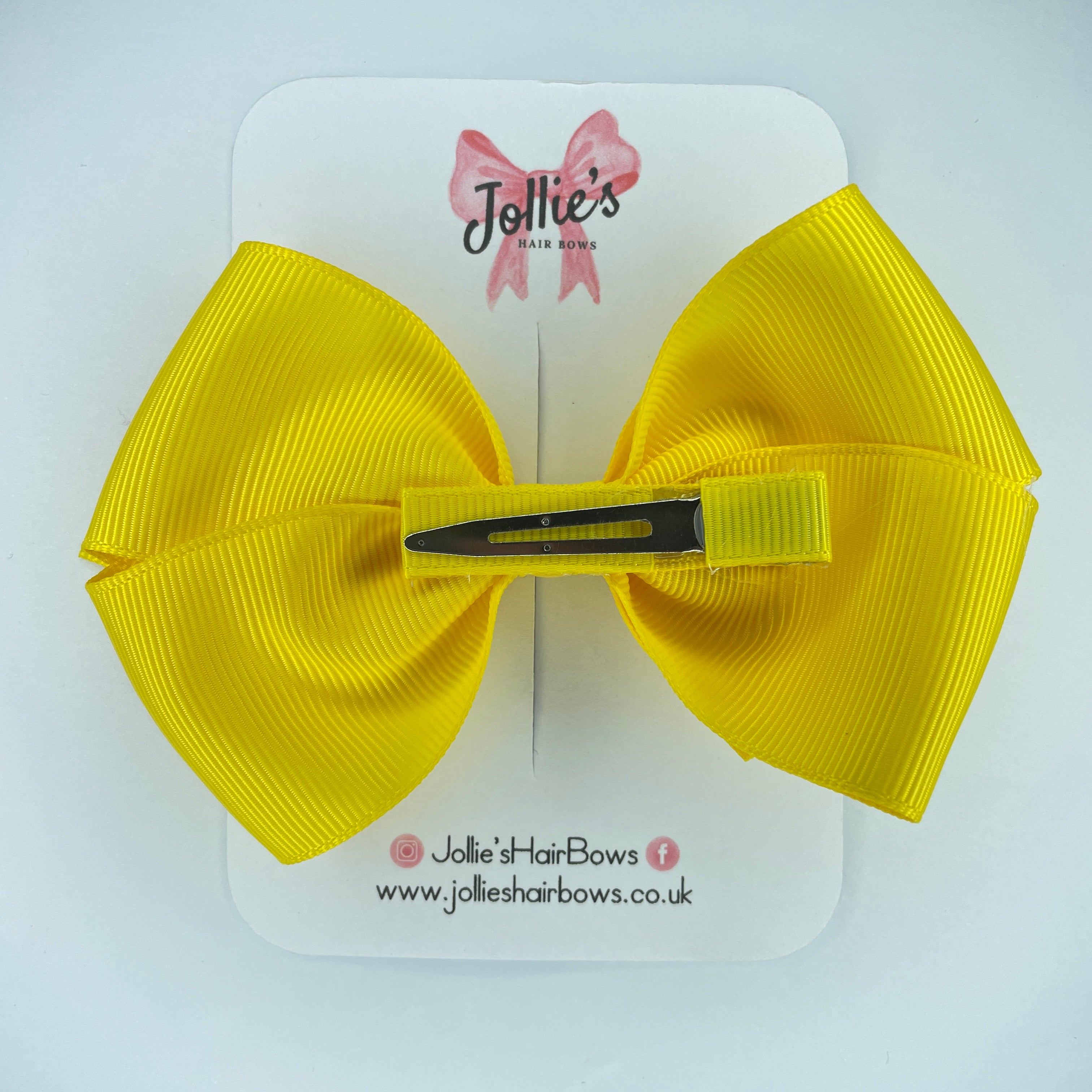 4inch Bow with Clip - Daffodil