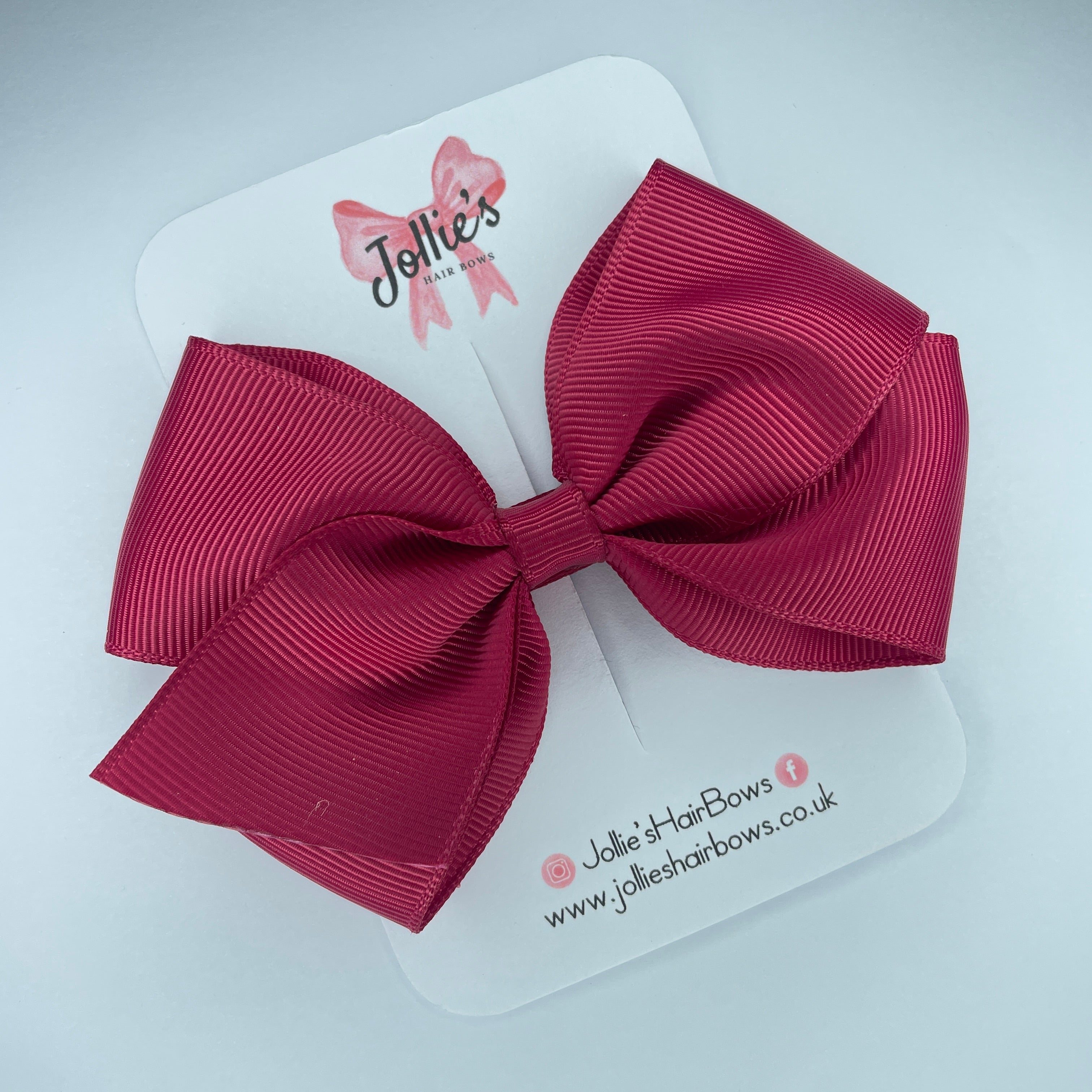 4inch Bow with Clip - Wine