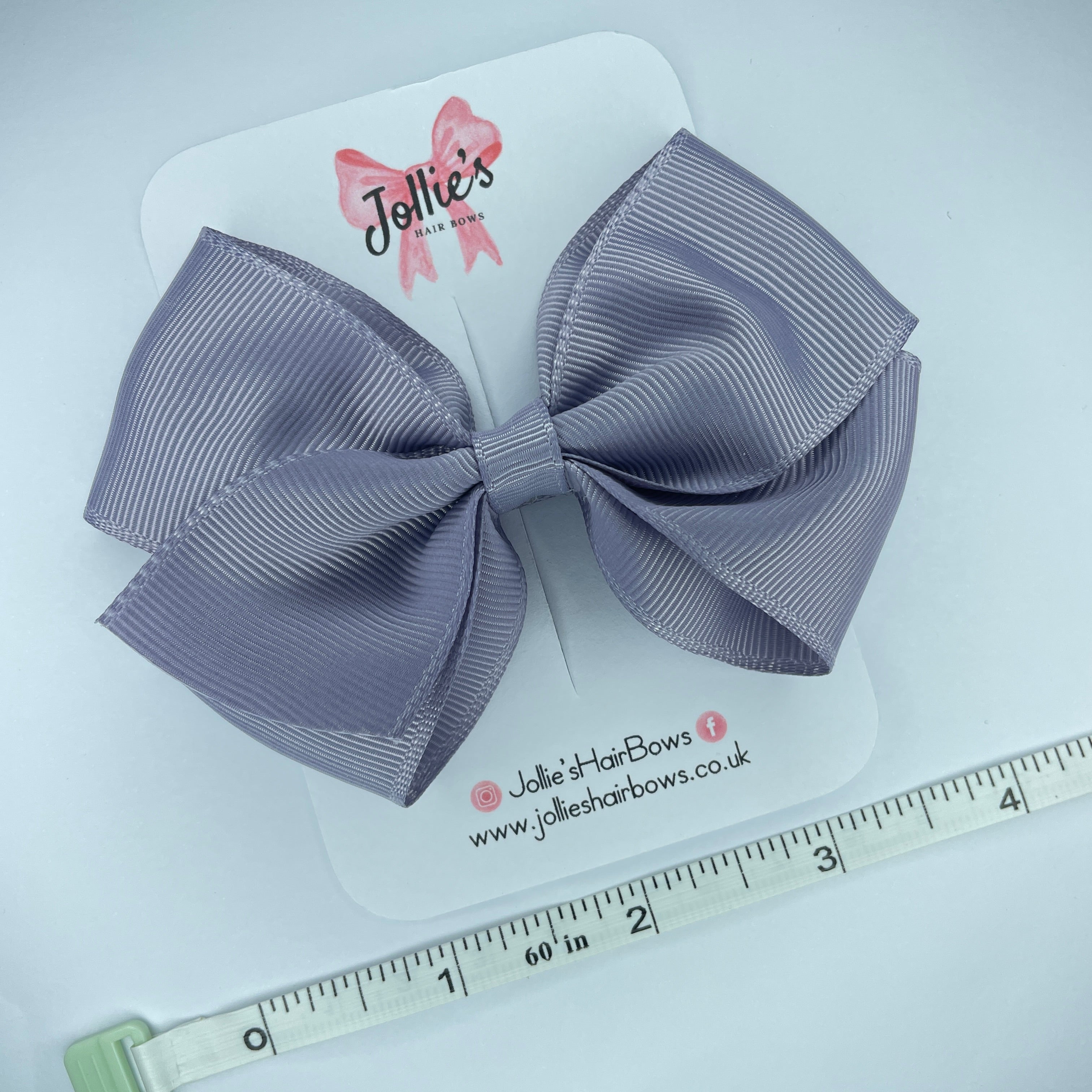 4inch Bow with Clip - Thistle