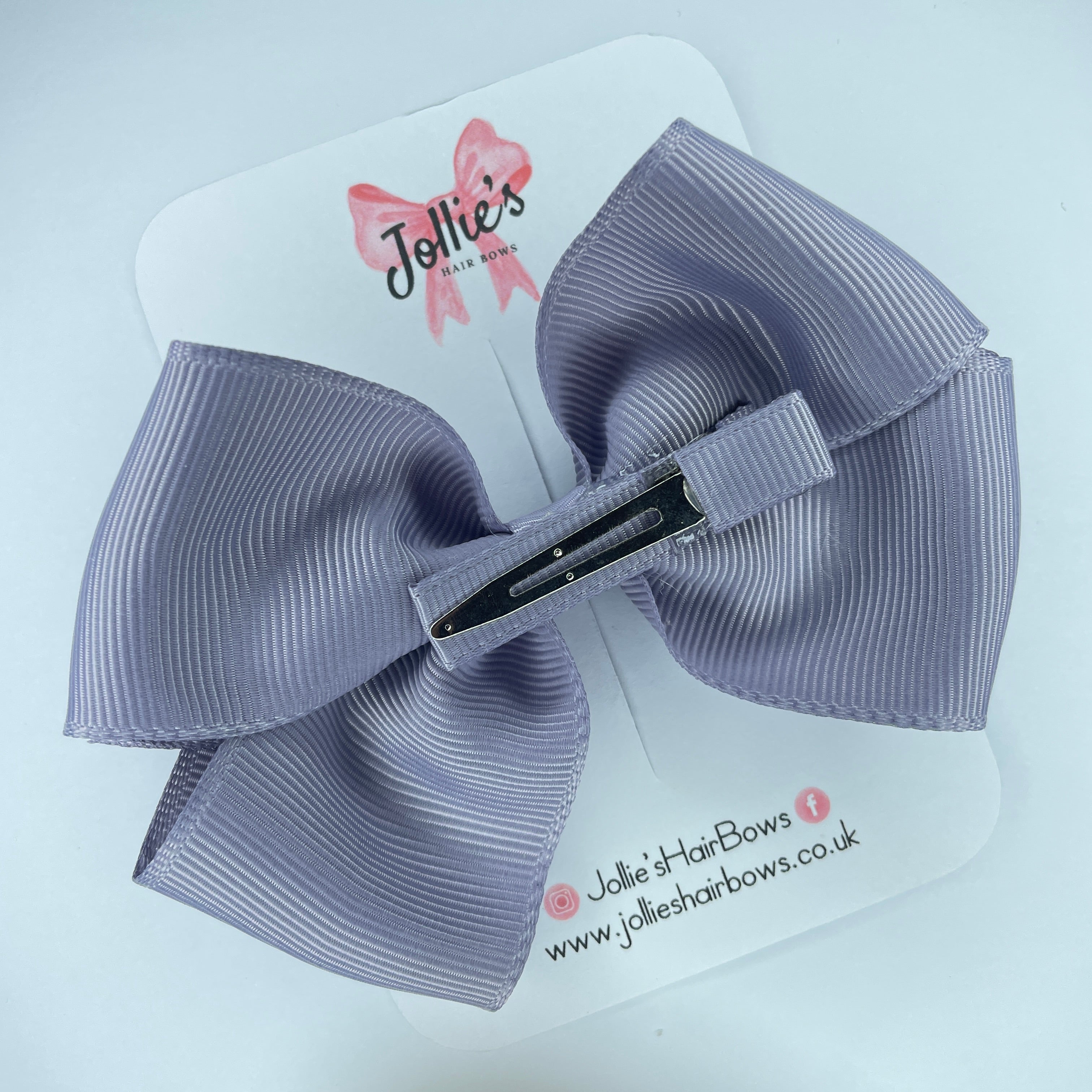 4inch Bow with Clip - Thistle