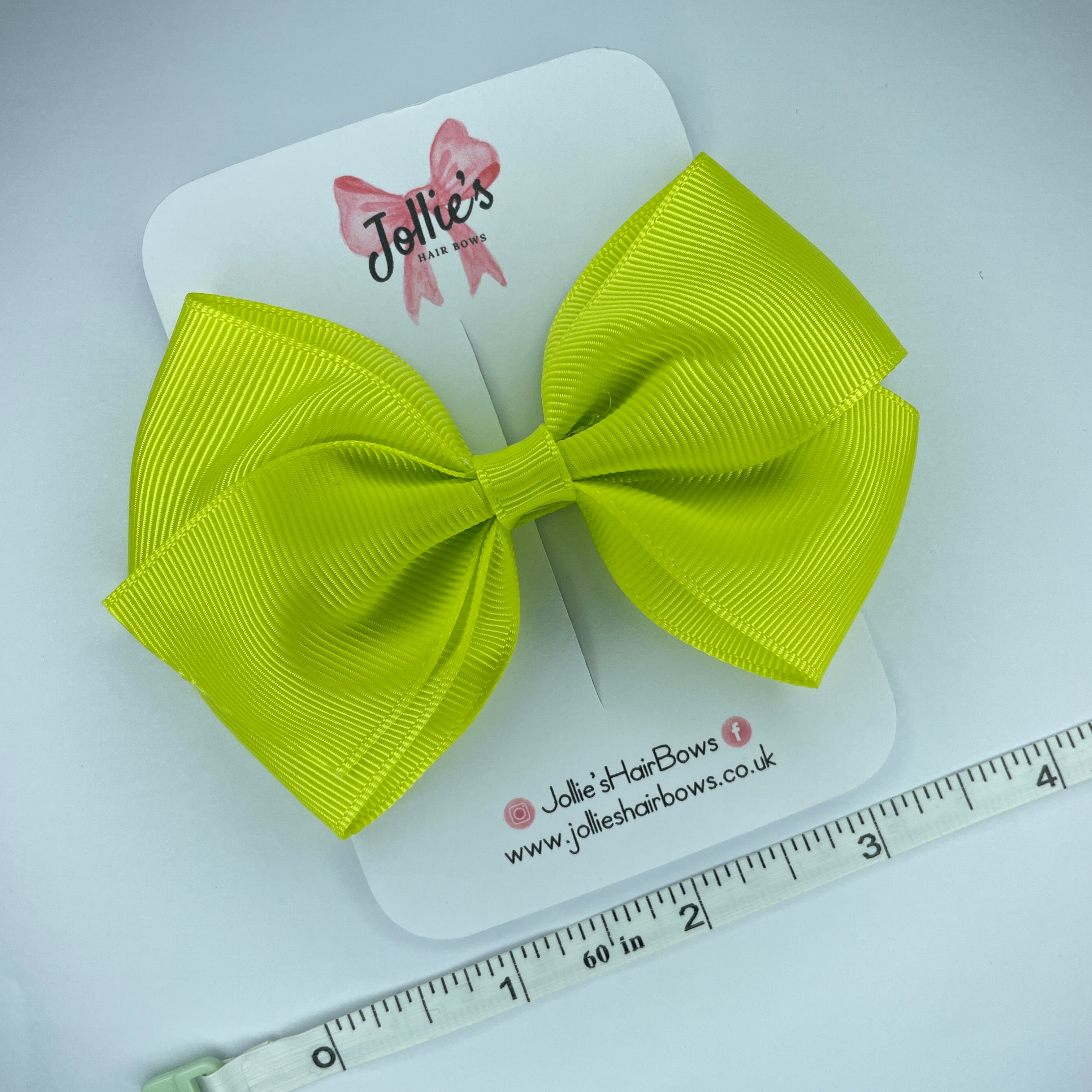 4inch Bow with Clip - Pineapple