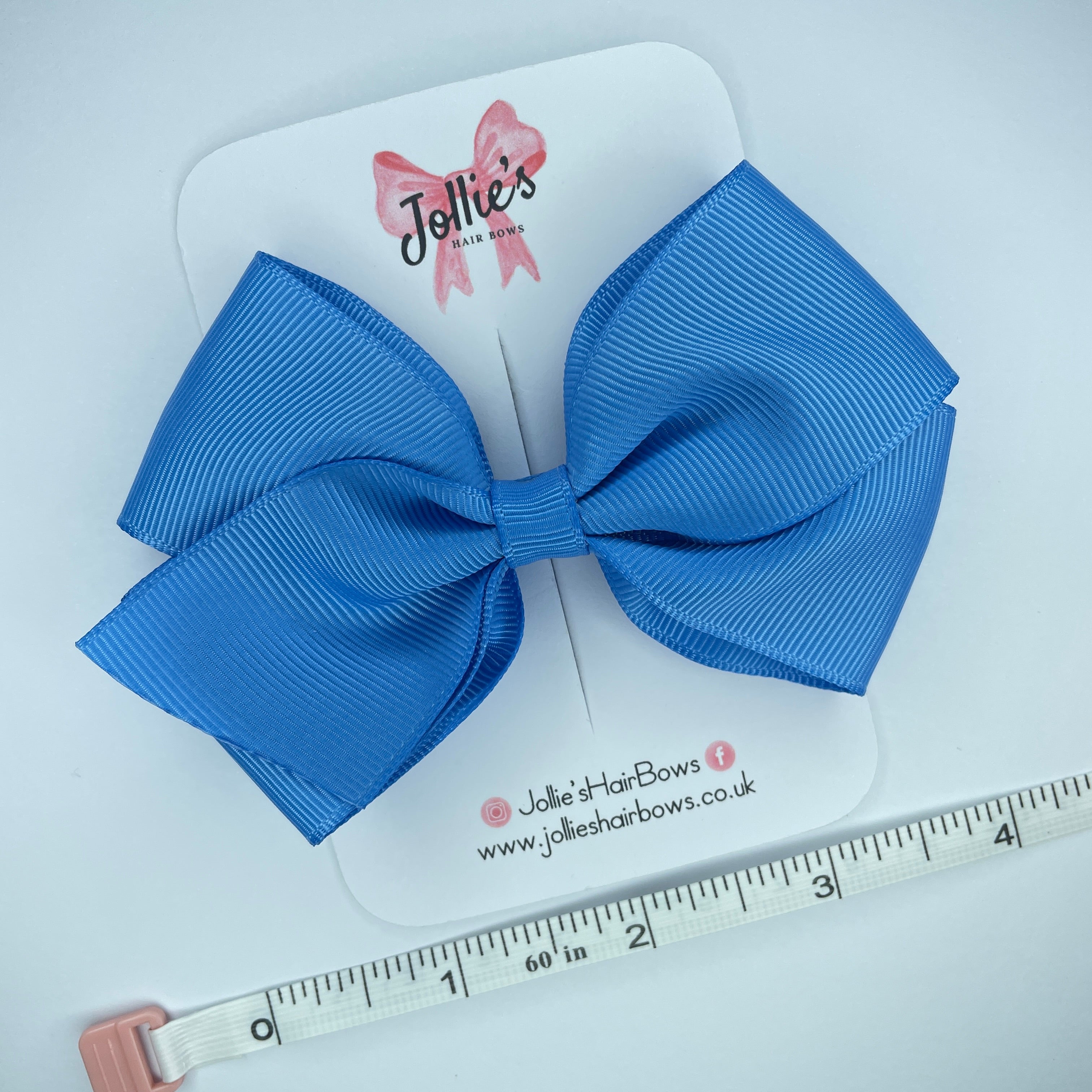 4inch Bow with Clip - Capri Blue