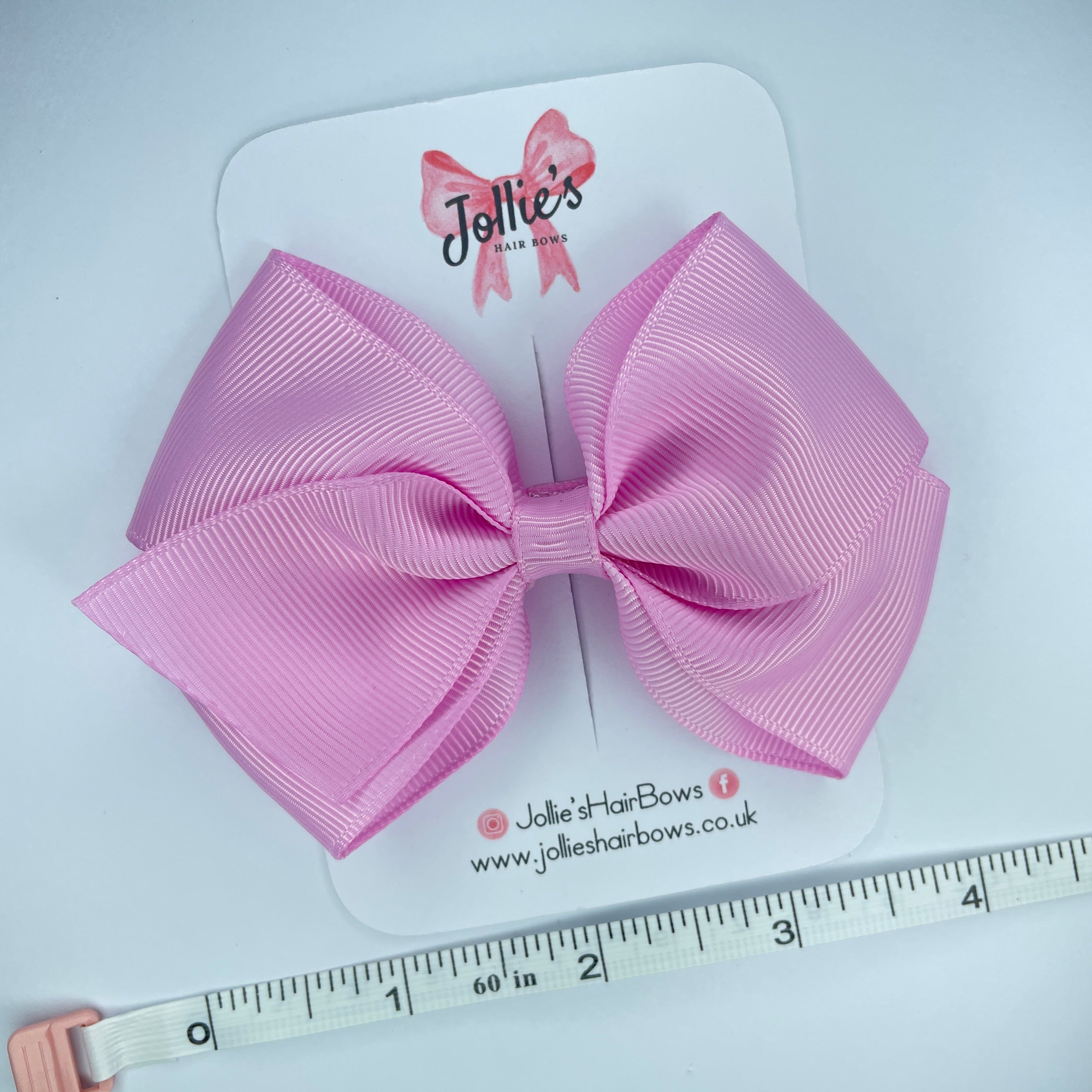 4inch Bow with Clip - Tulip