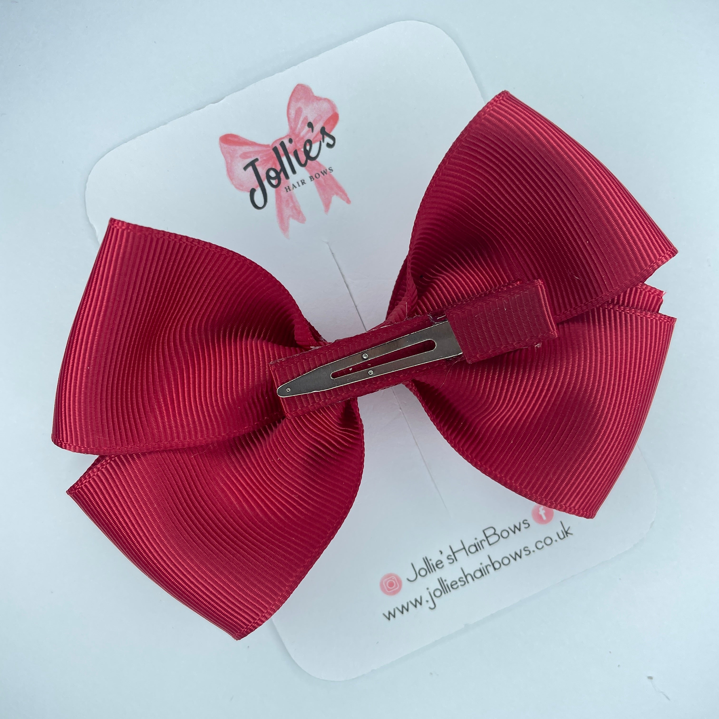 4inch Bow with Clip - Scarlet Red