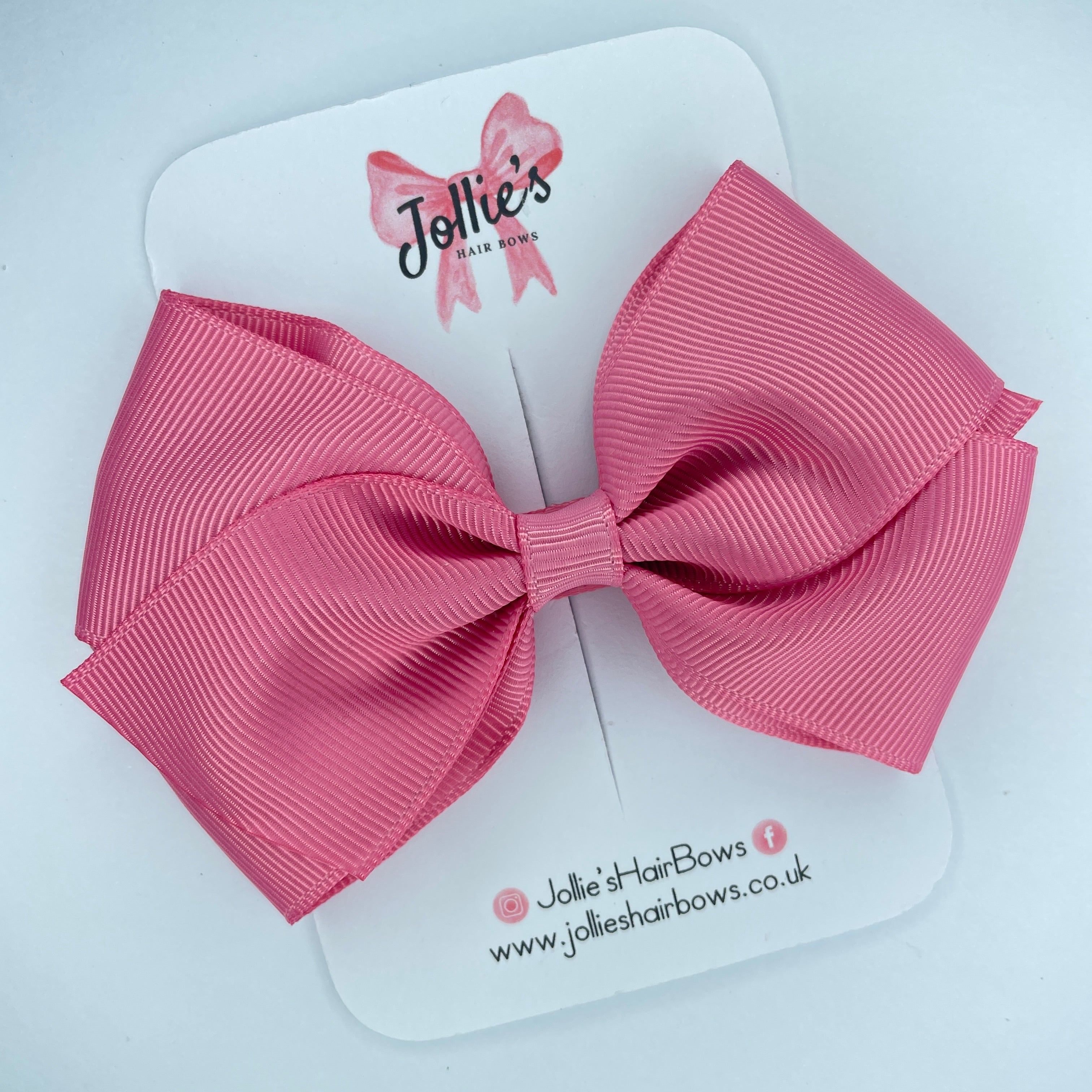 4inch Bow with Clip - Fantasy Rose