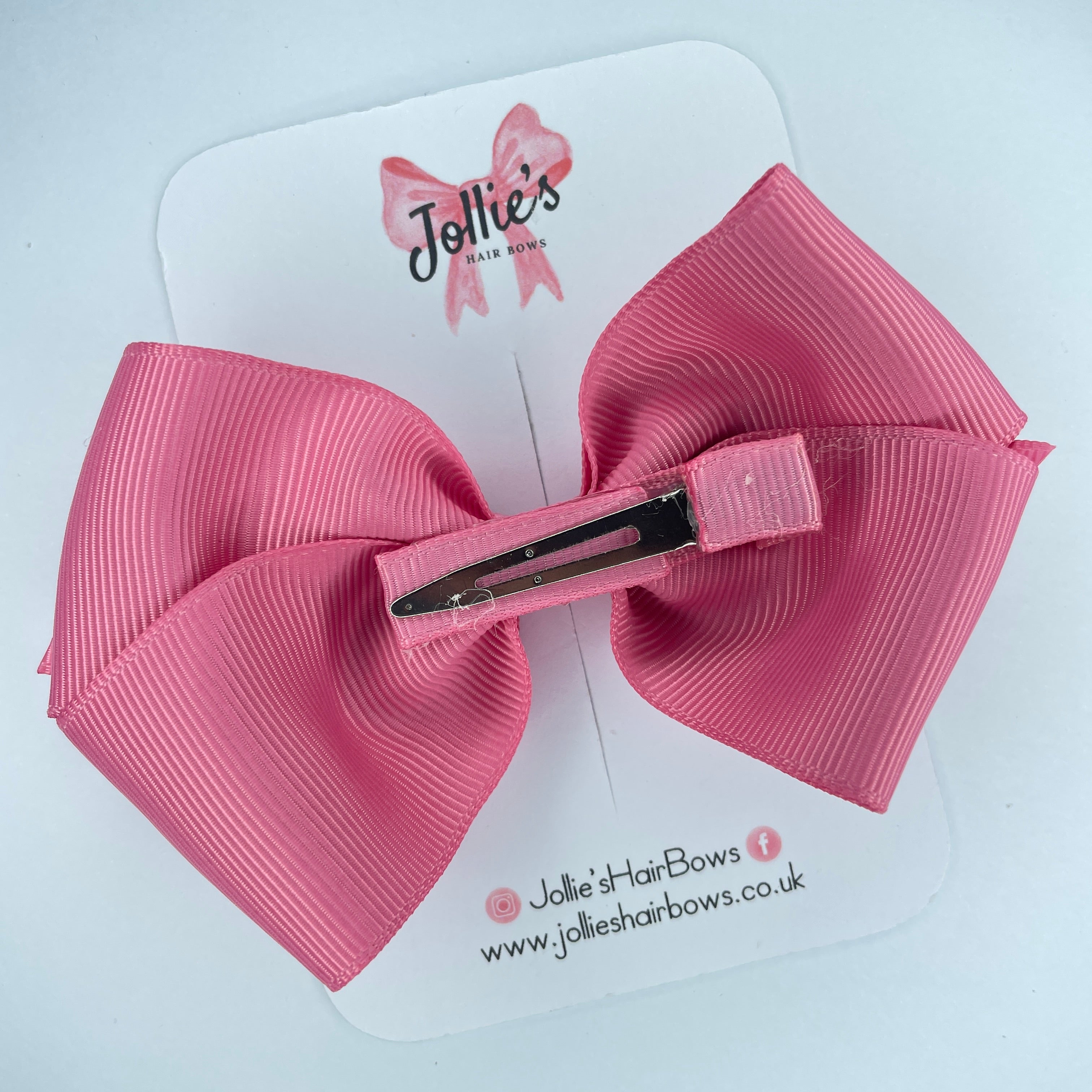 4inch Bow with Clip - Fantasy Rose