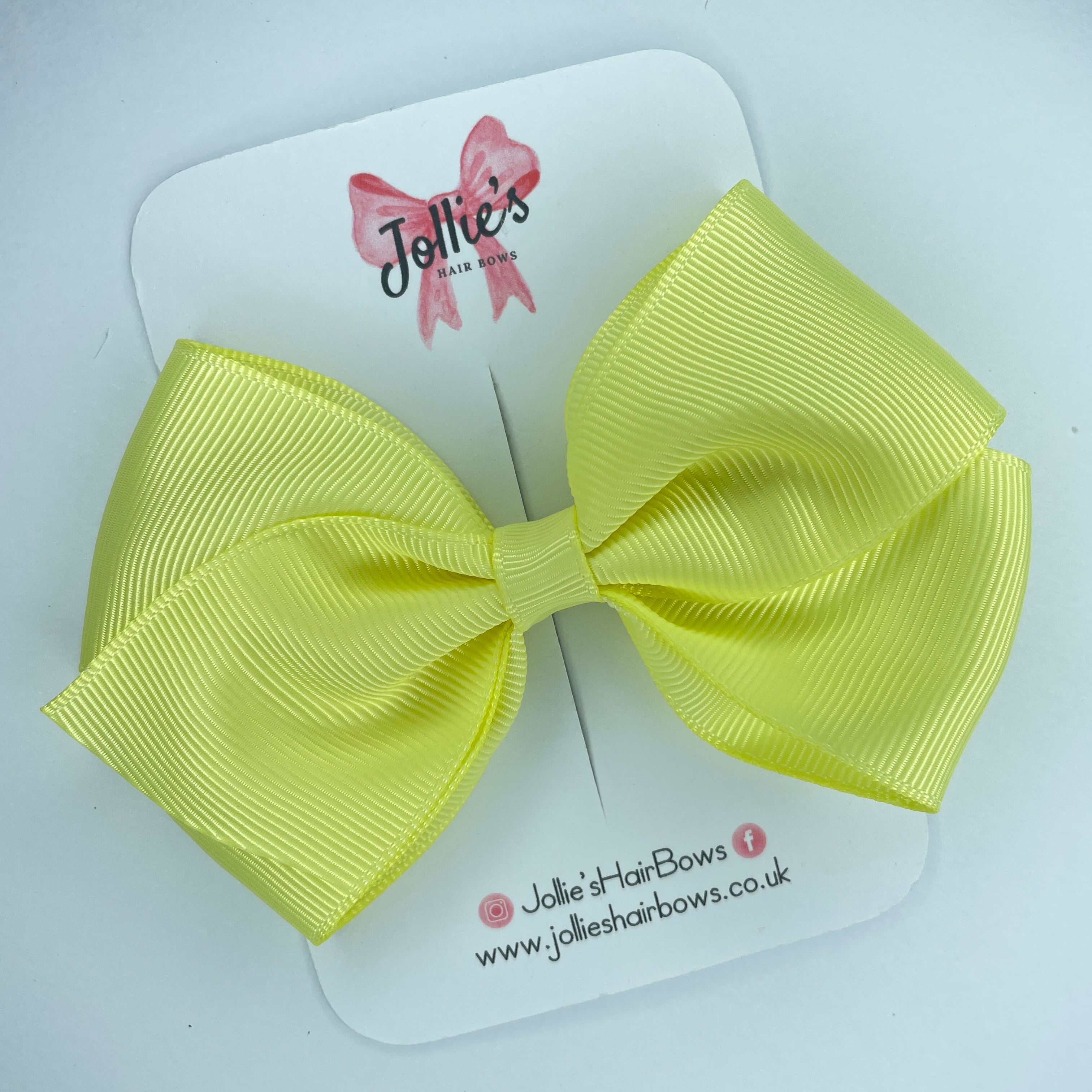 4inch Bow with Clip - Baby Maize