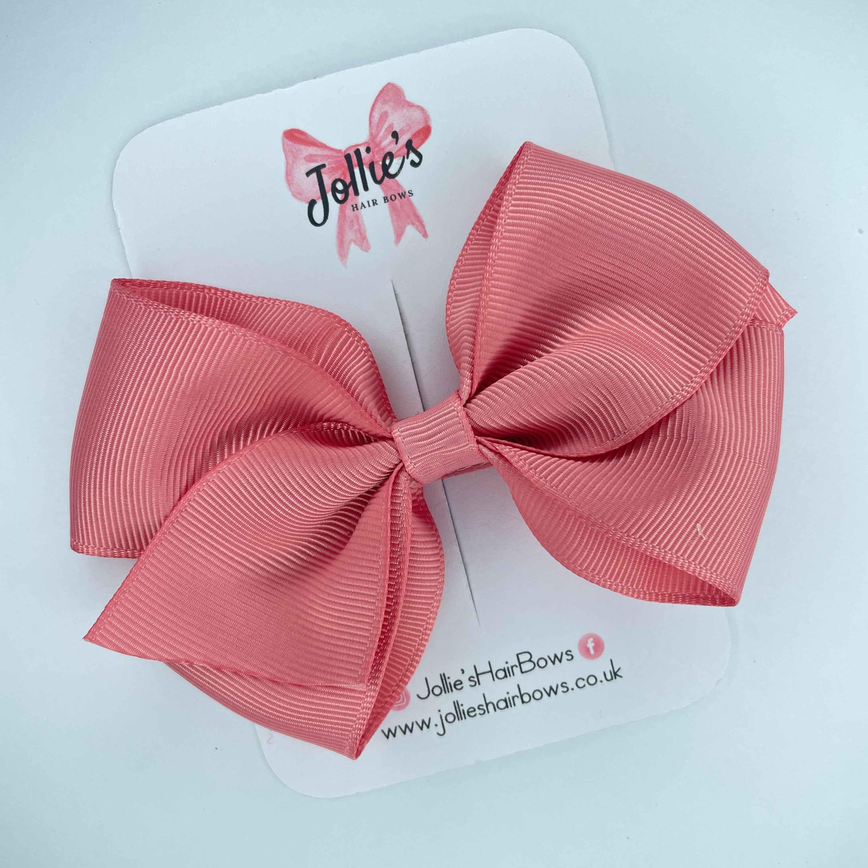 4inch Bow with Clip - Dusty Rose