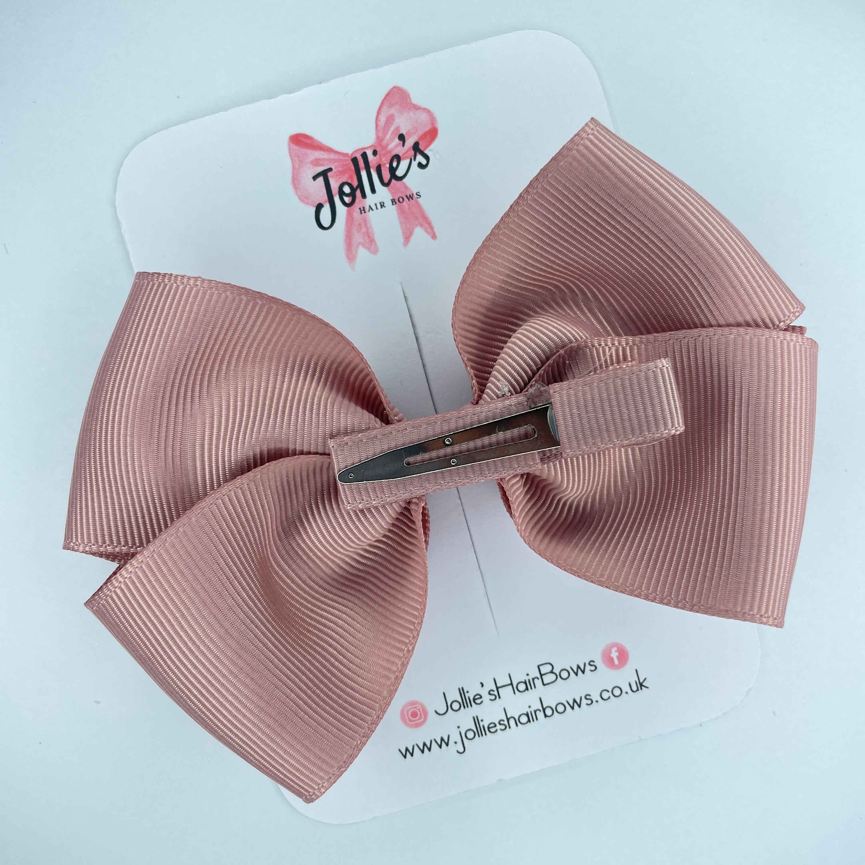 4inch Bow with Clip - Antique Mauve