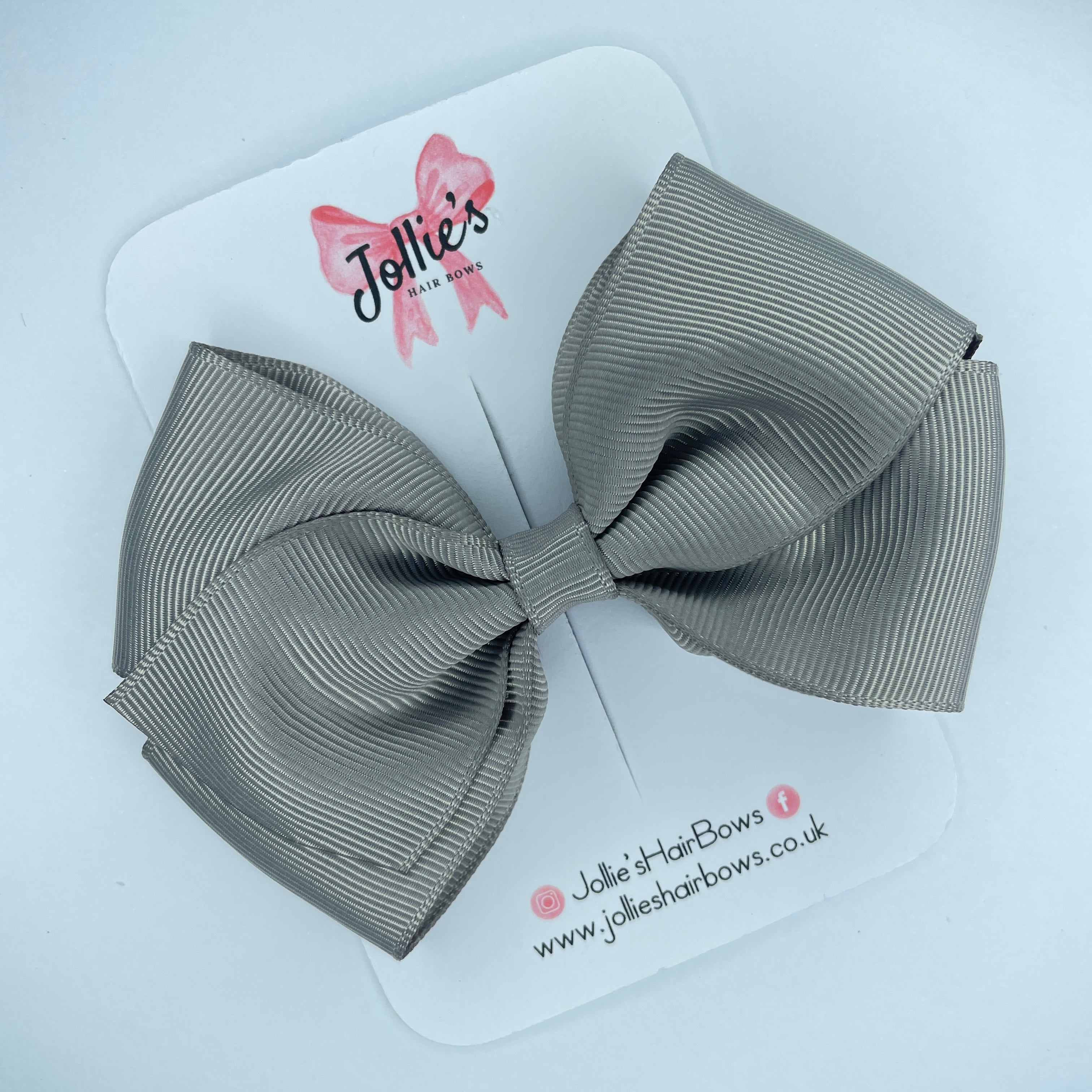 4inch Bow with Clip - Silver