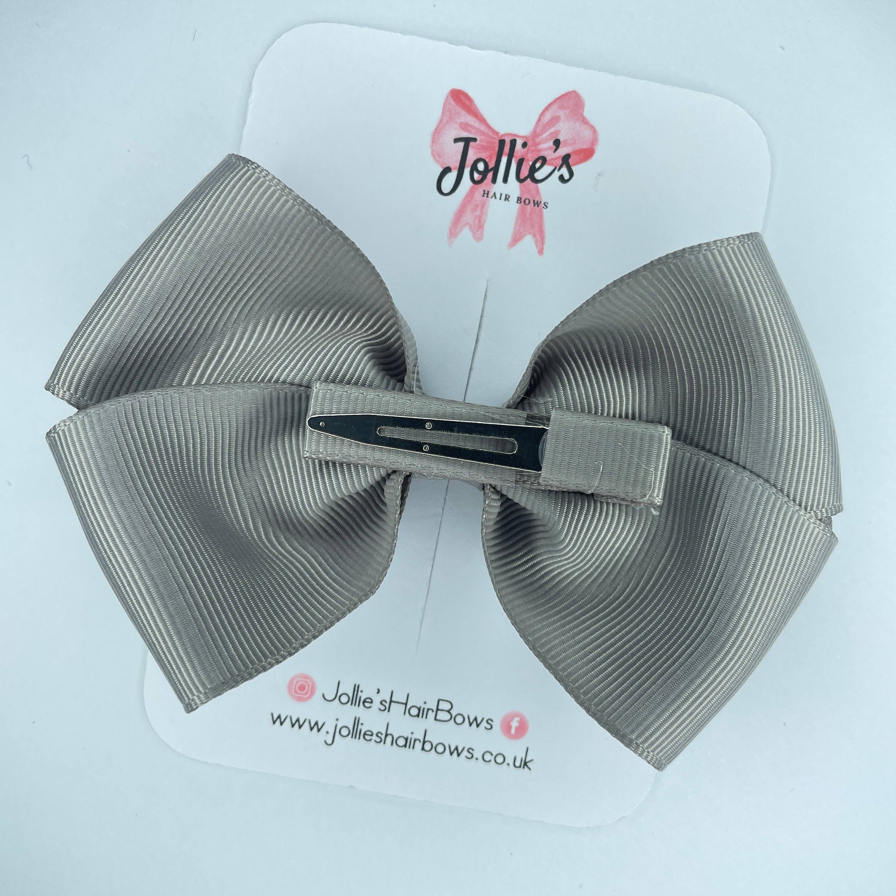 4inch Bow with Clip - Silver