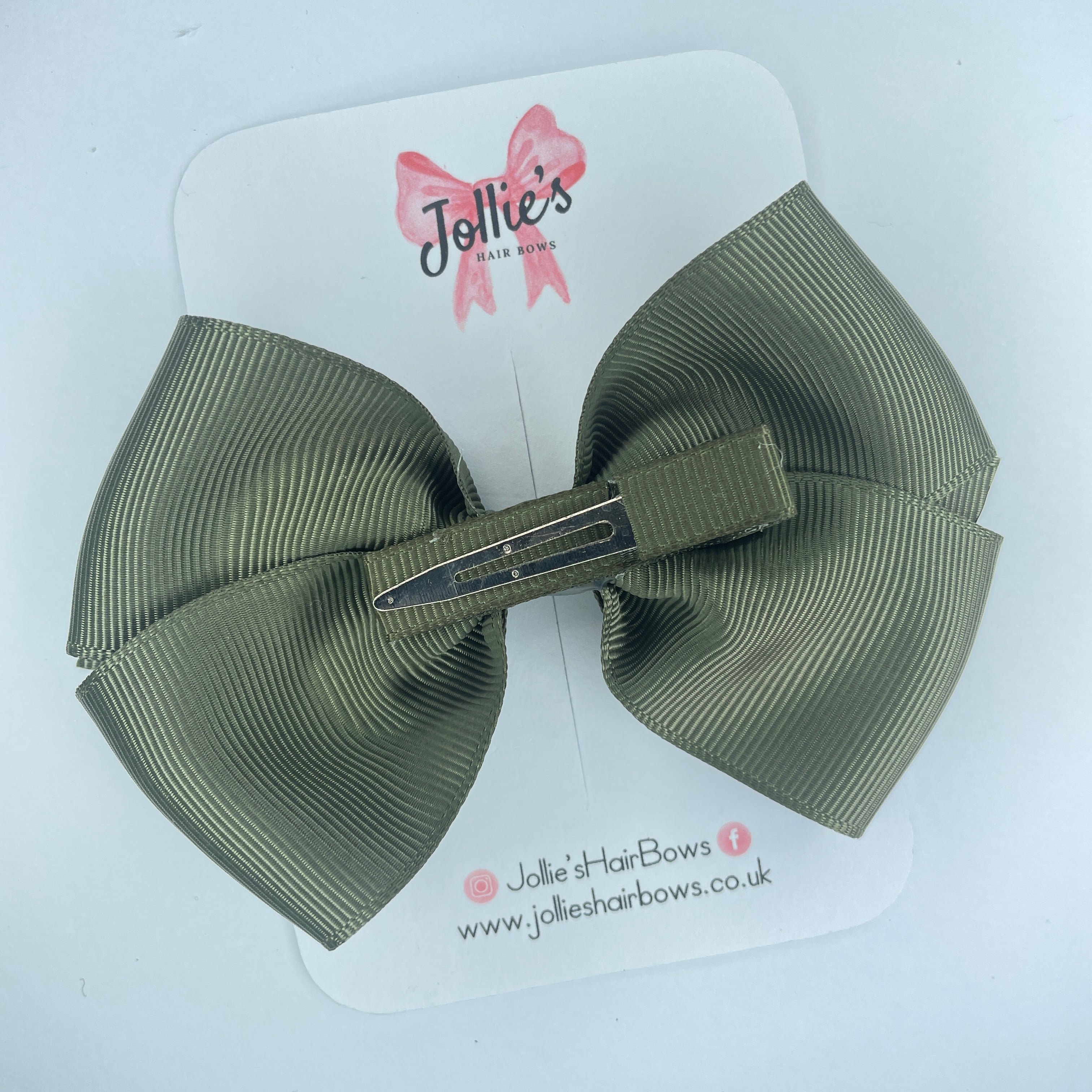 4inch Bow with Clip - Deep Sage