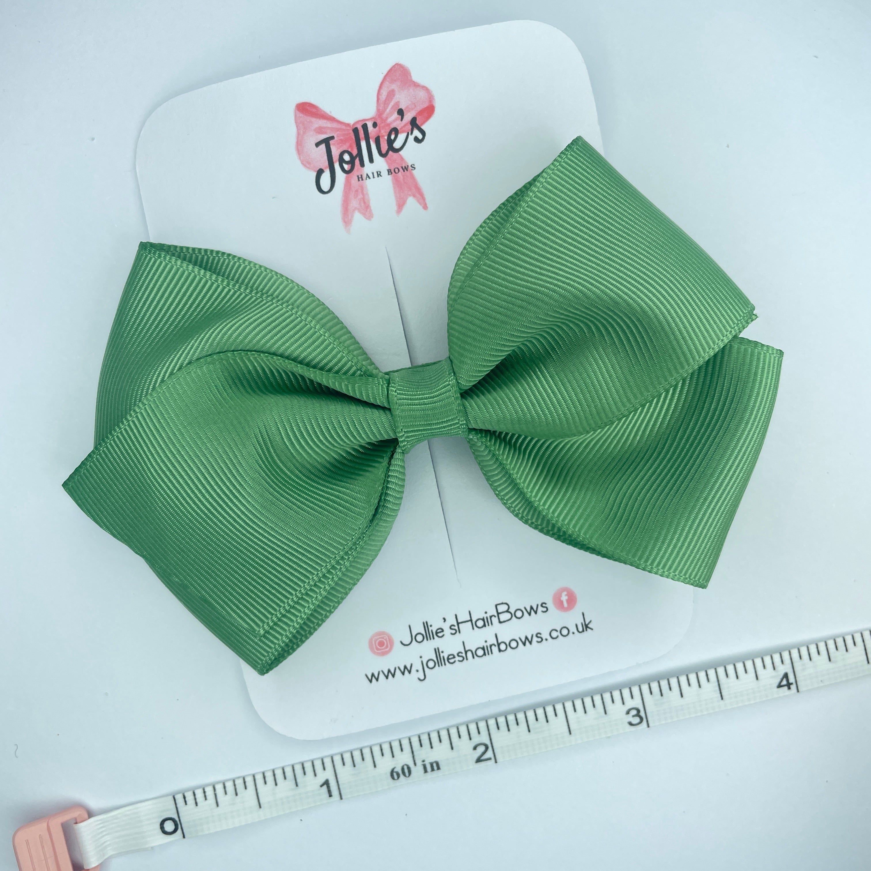 4inch Bow with Clip - Sage Green