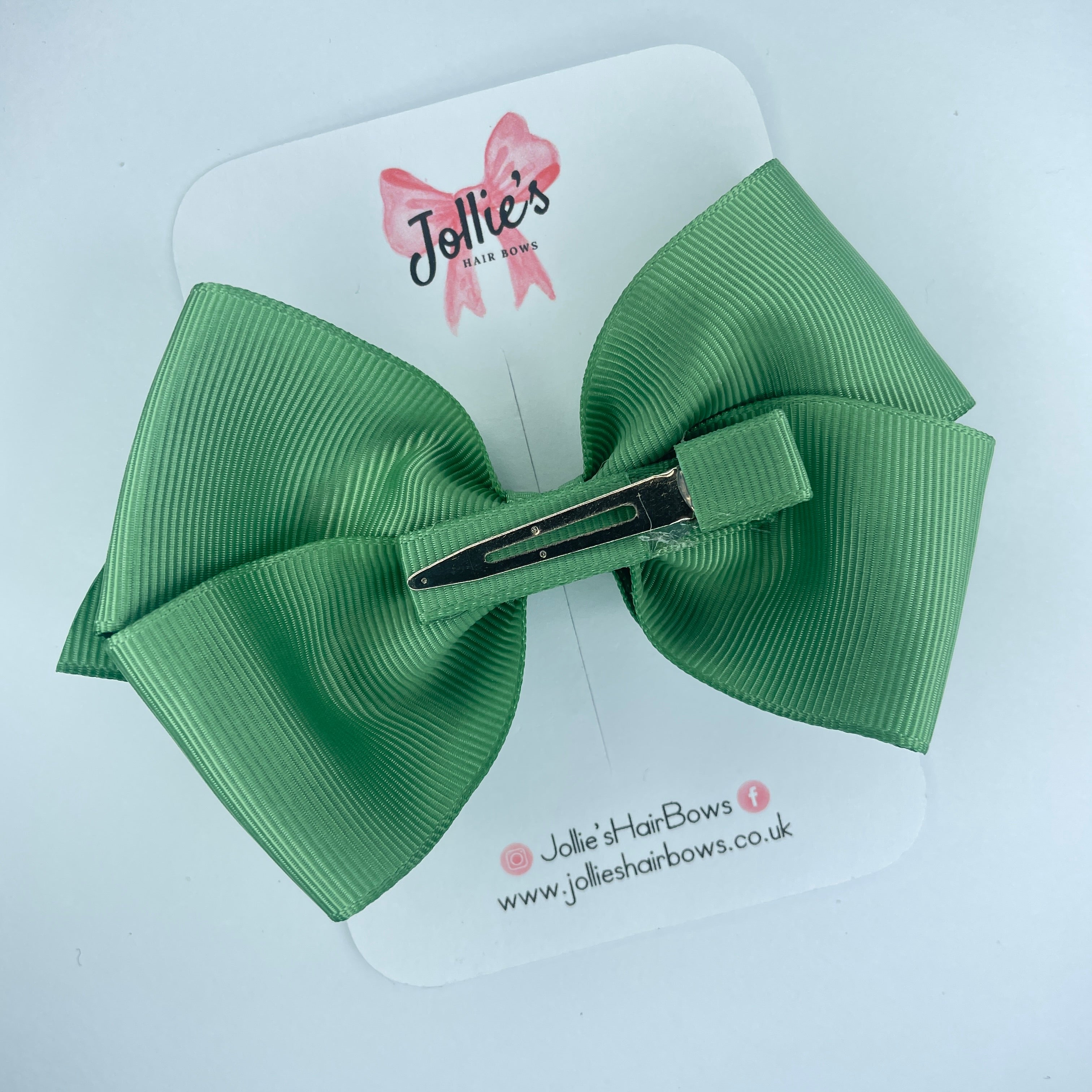 4inch Bow with Clip - Sage Green