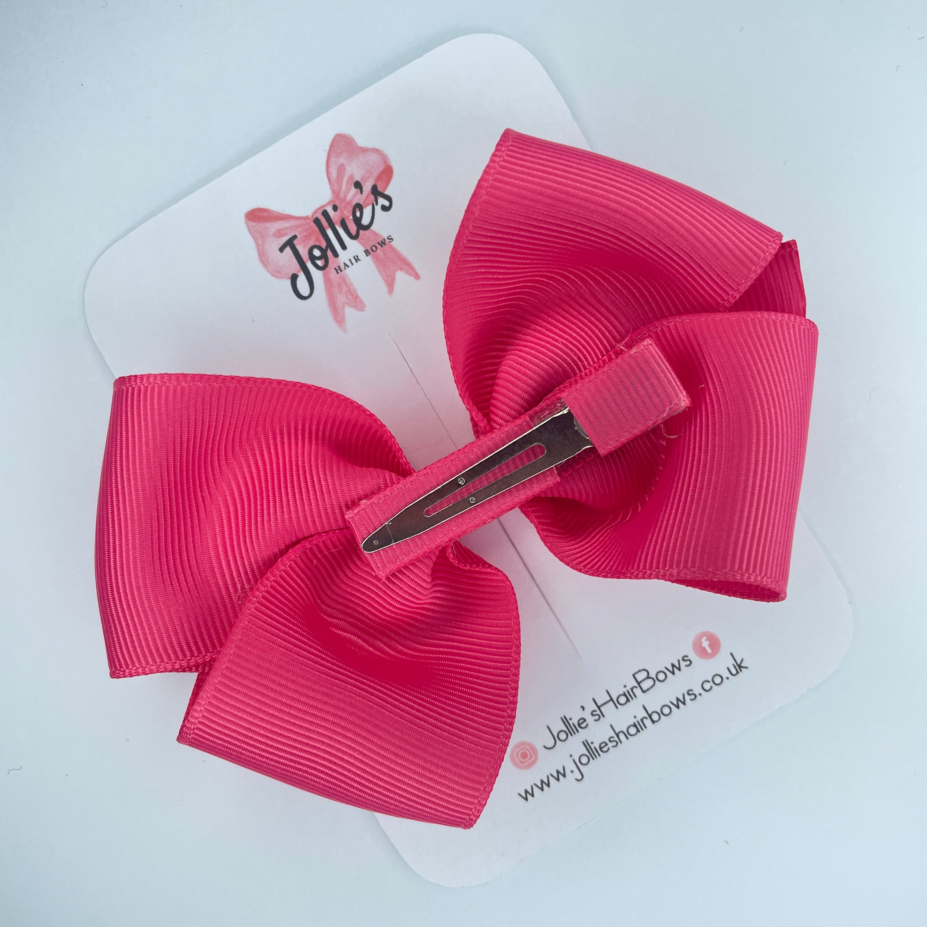 4inch Bow with Clip - Camellia Rose