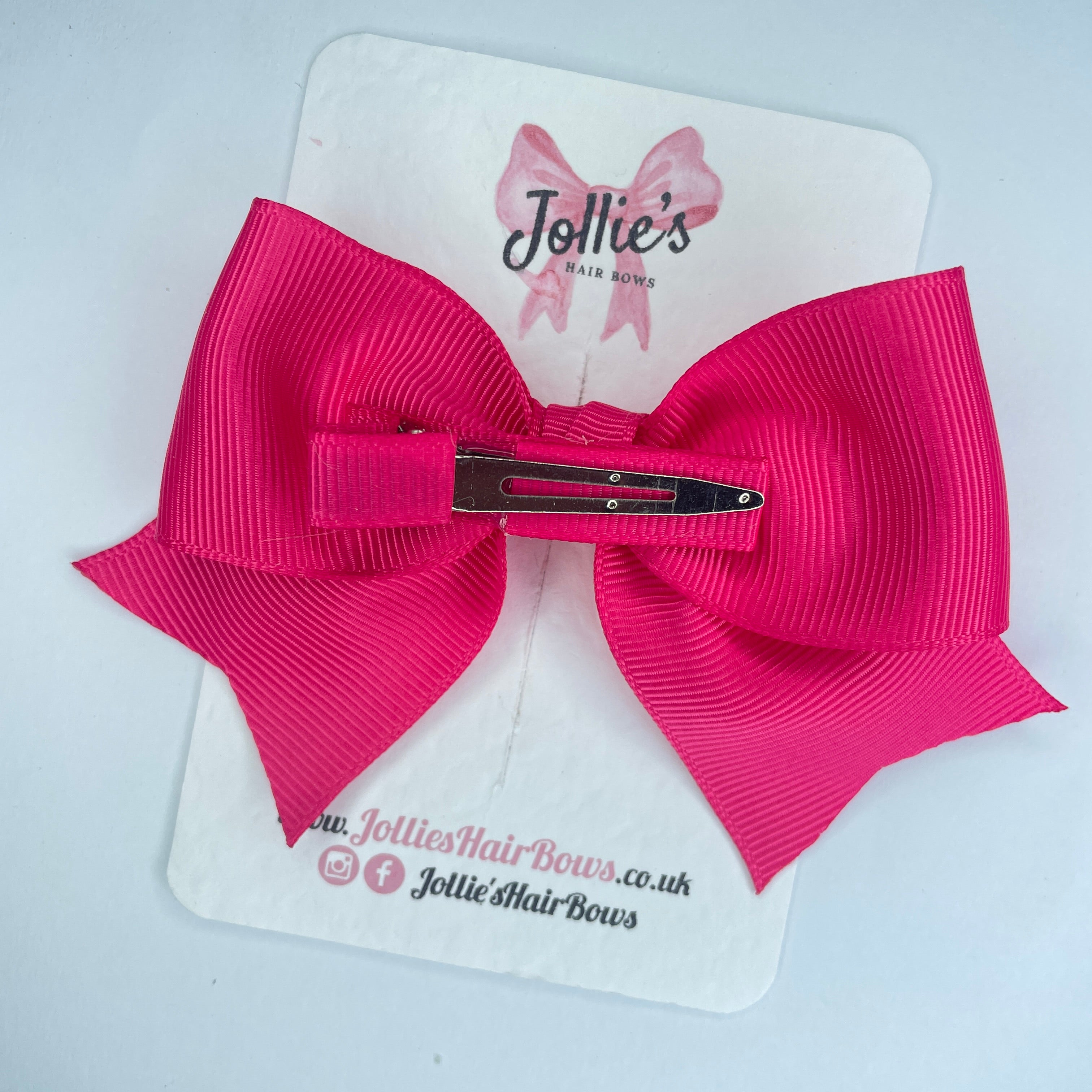 4inch Ribbon Bow with Clip - Azalea