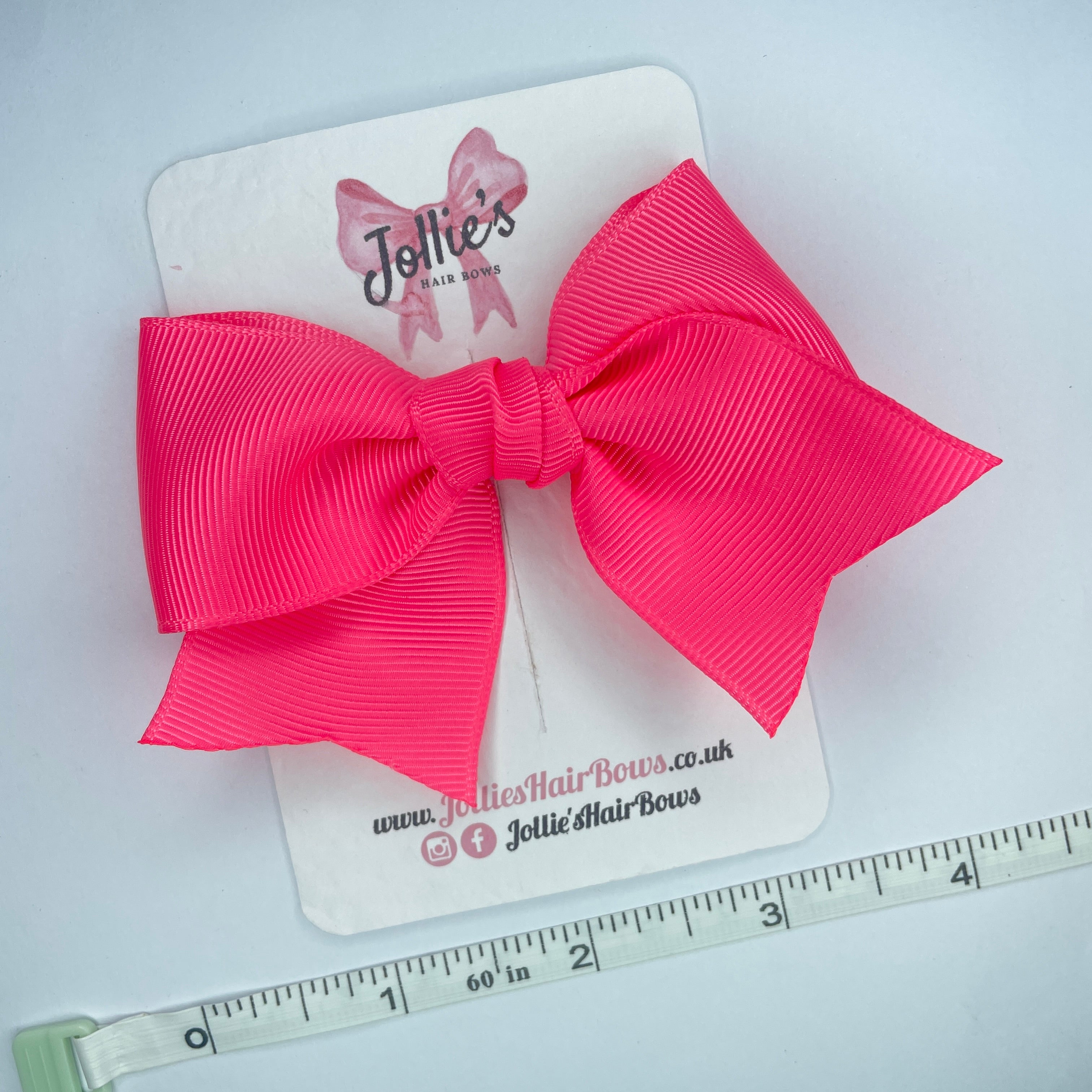 4inch Ribbon Bow with Clip - Passion Fruit