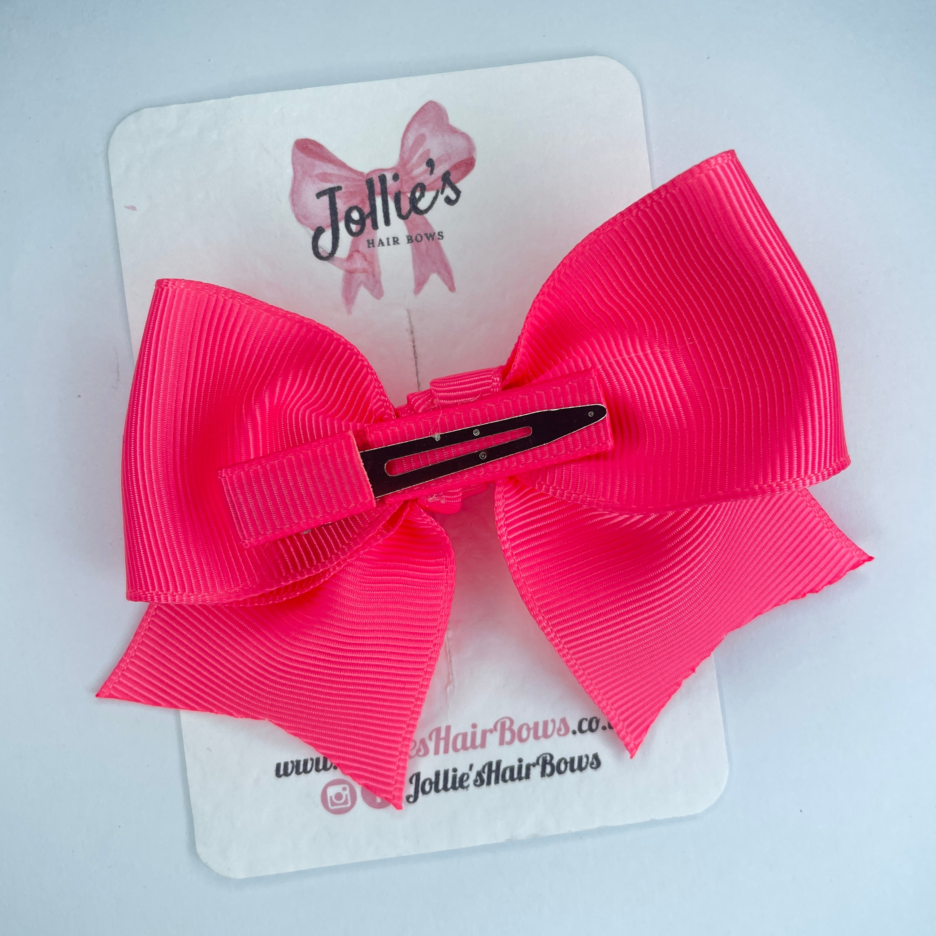 4inch Ribbon Bow with Clip - Passion Fruit