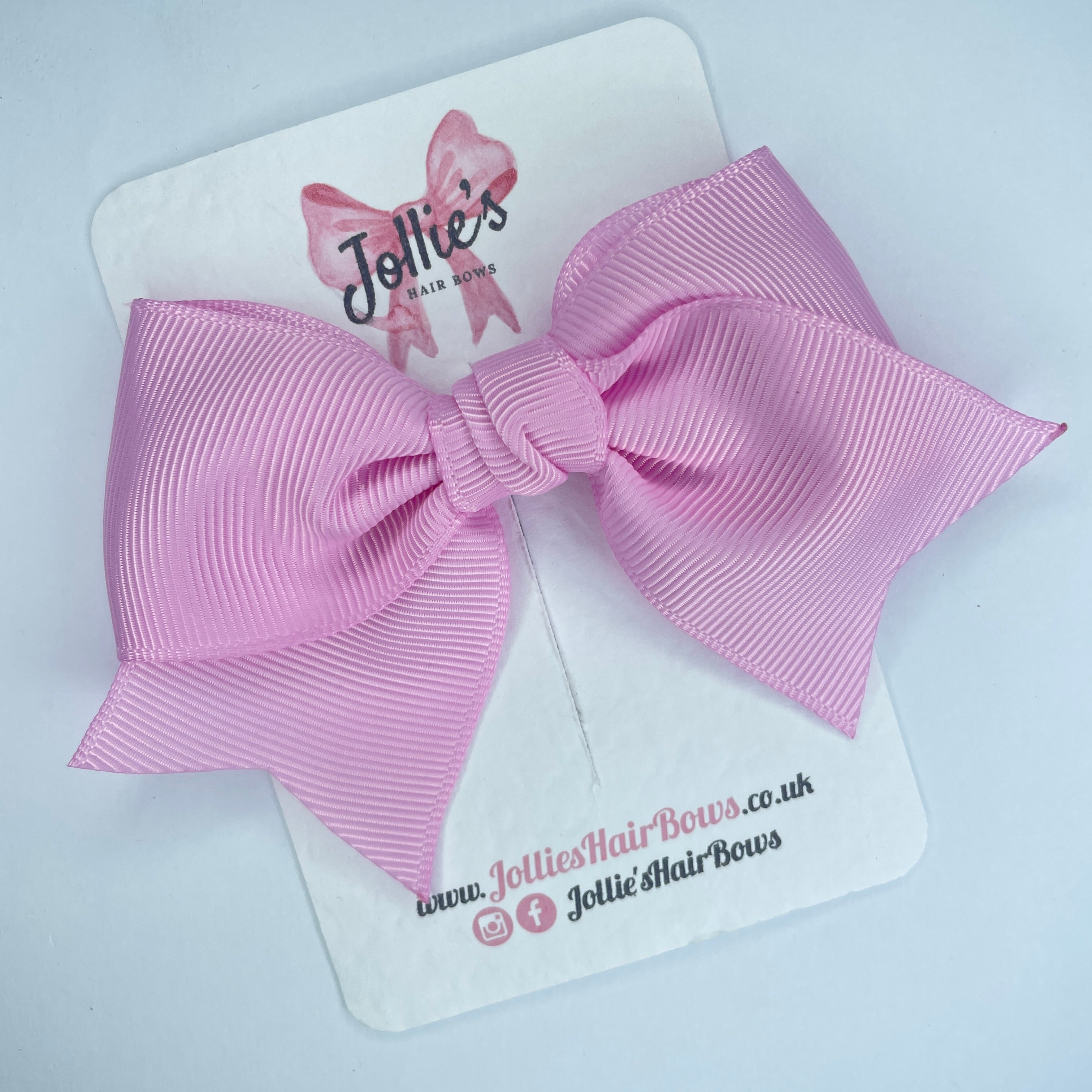 4inch Ribbon Bow with Clip - Tulip