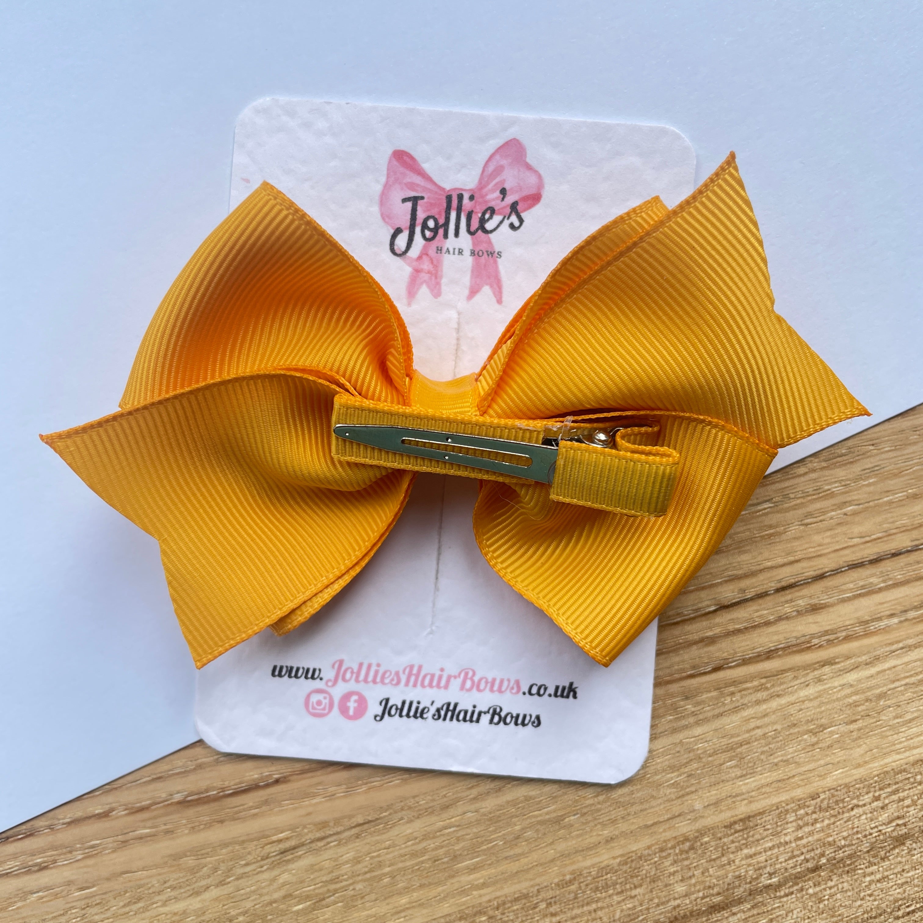 4inch Triple Layers Bow with Clip - Dandelion