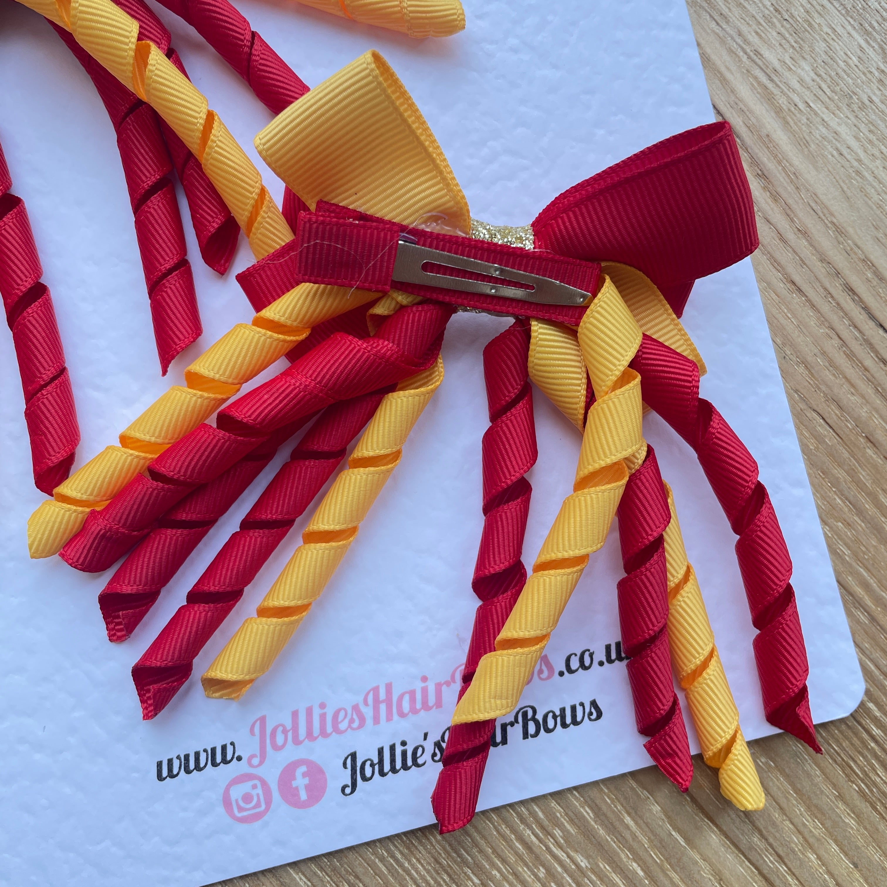 3inch Corker Bows Set - Red and Yellow Gold