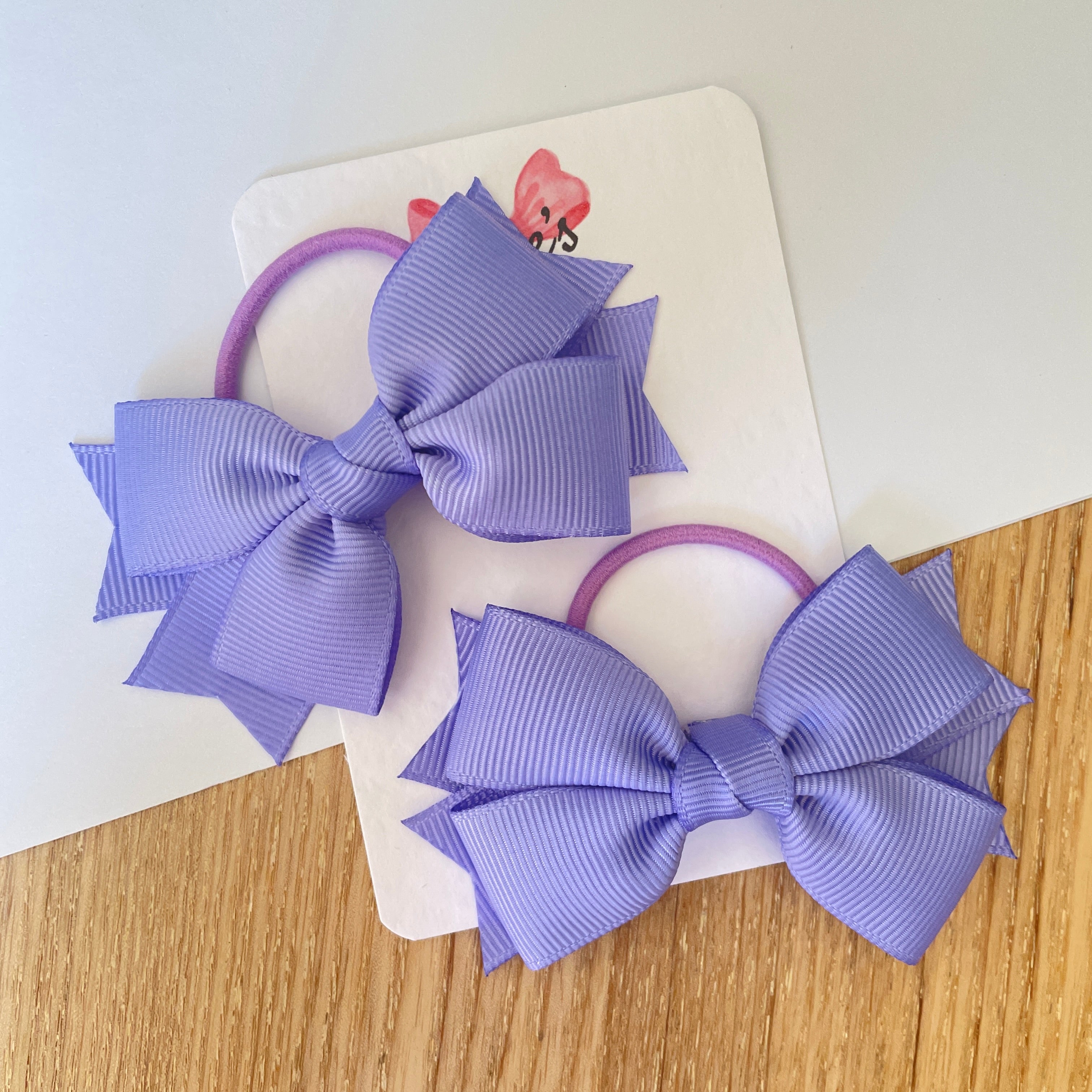 3inch Bow with Thin Elastic (pair) - Iris