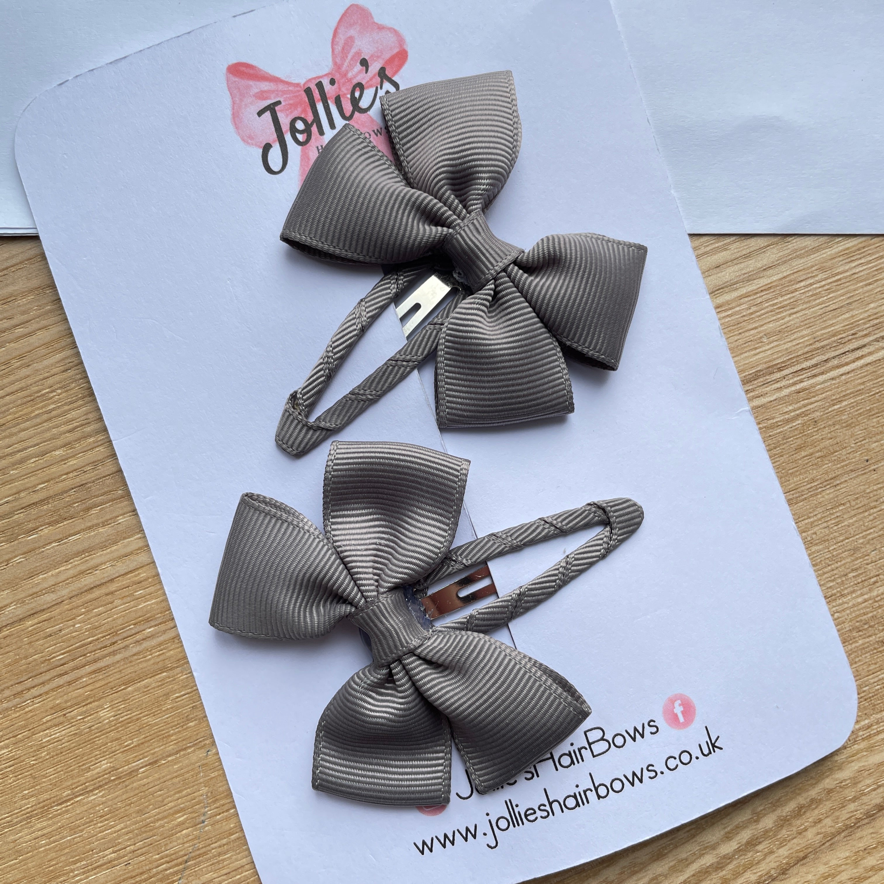 2.5inch Classic Snap Clips Pair - Metal Grey